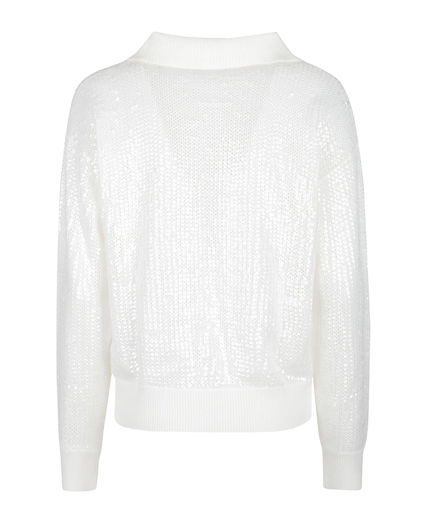 Parosh Cobalto Polo Neck Sweater - Panna