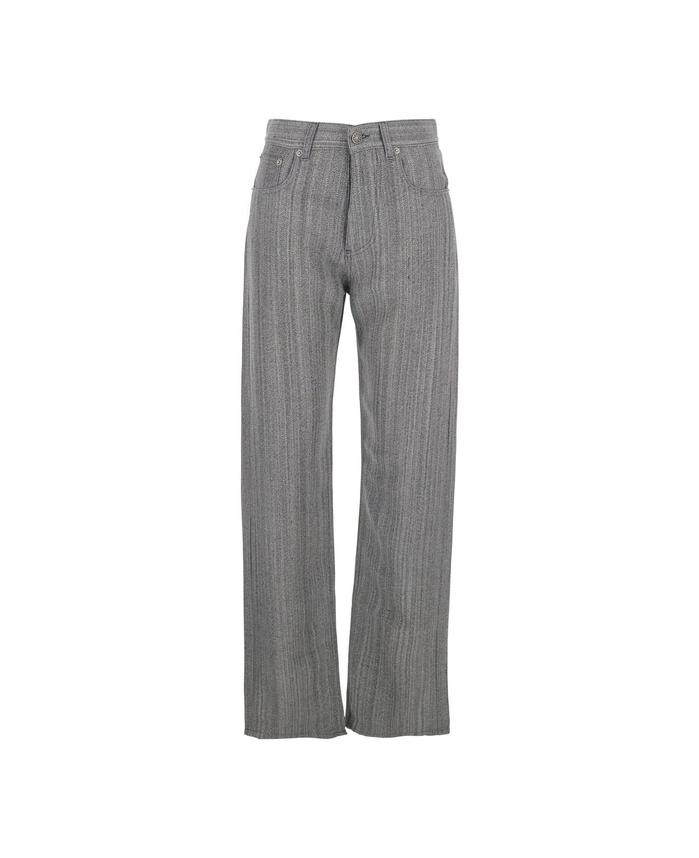 Phoebe Philo Grey Jeans With Belt Loops And Tapered Leg In Denim Woman - Grey