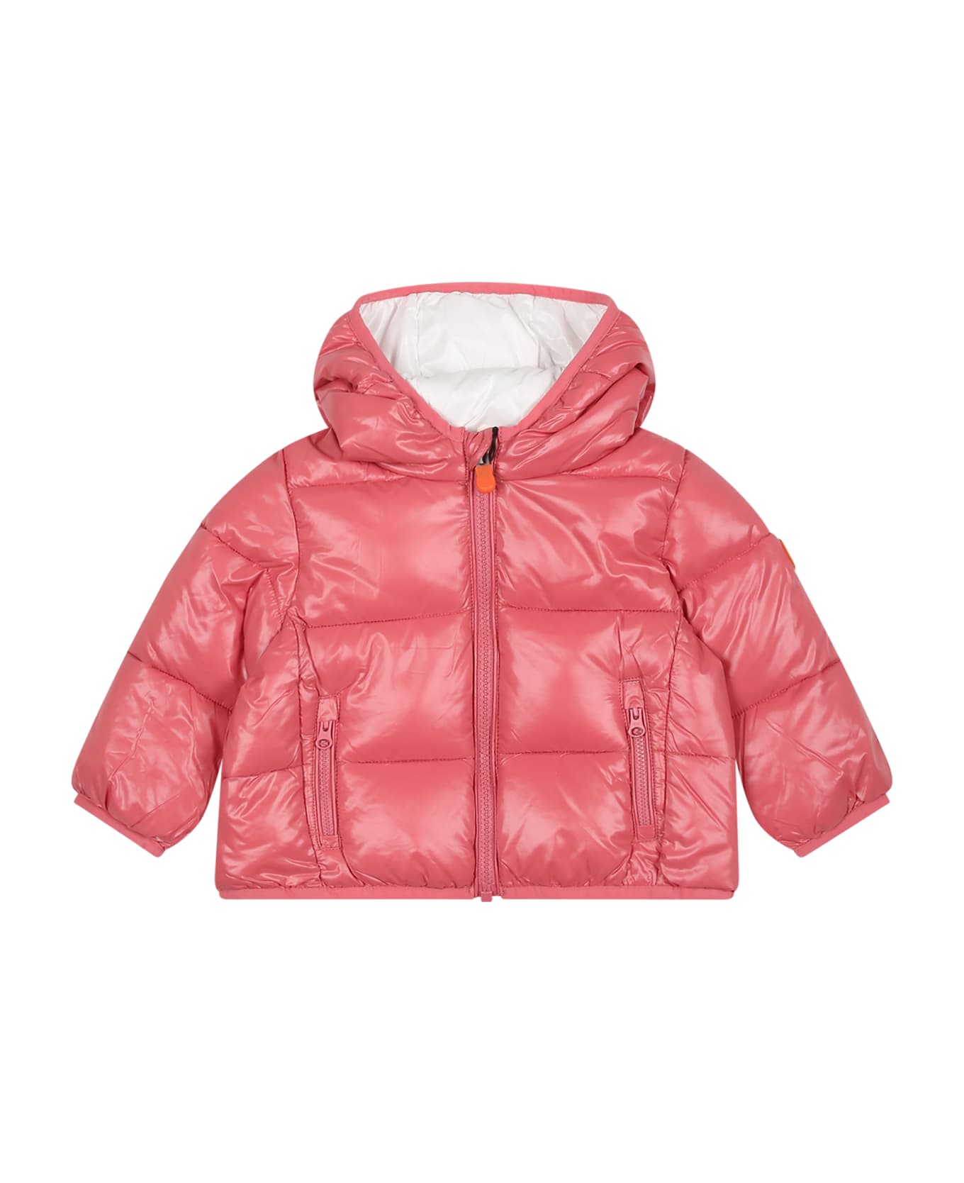 Save the Duck Pink Jody Down Jacket For Baby Girlwith Logo - Pink