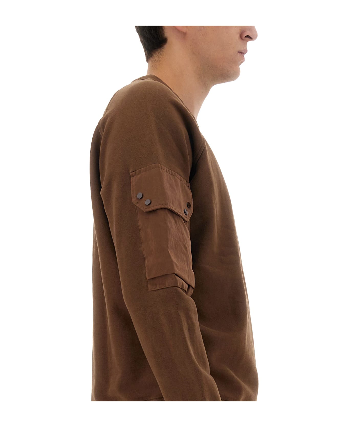 Ten C Sweatshirt With Logo - MARRONE