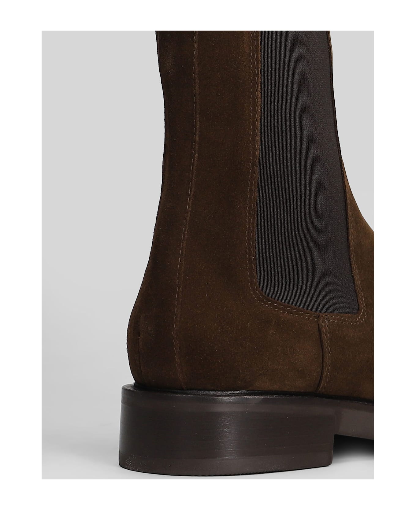 Julie Dee Low Heels Ankle Boots In Leather Color Suede - leather color
