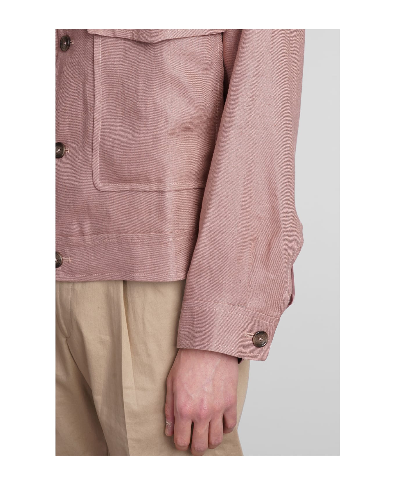 Tagliatore 0205 Amir Casual Jacket In Rose-pink Linen - rose-pink