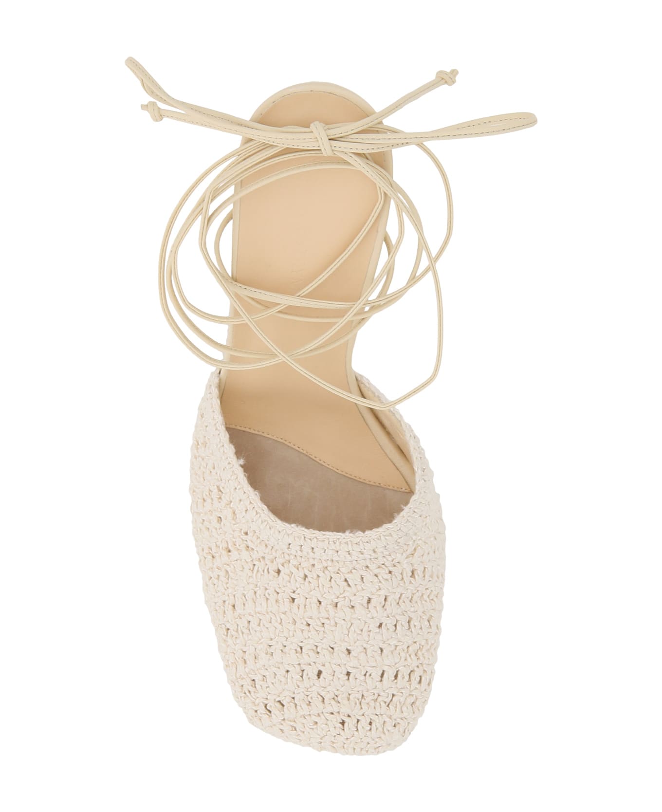 Magda Butrym Crochet Slingback Pumps - CREAM (White)