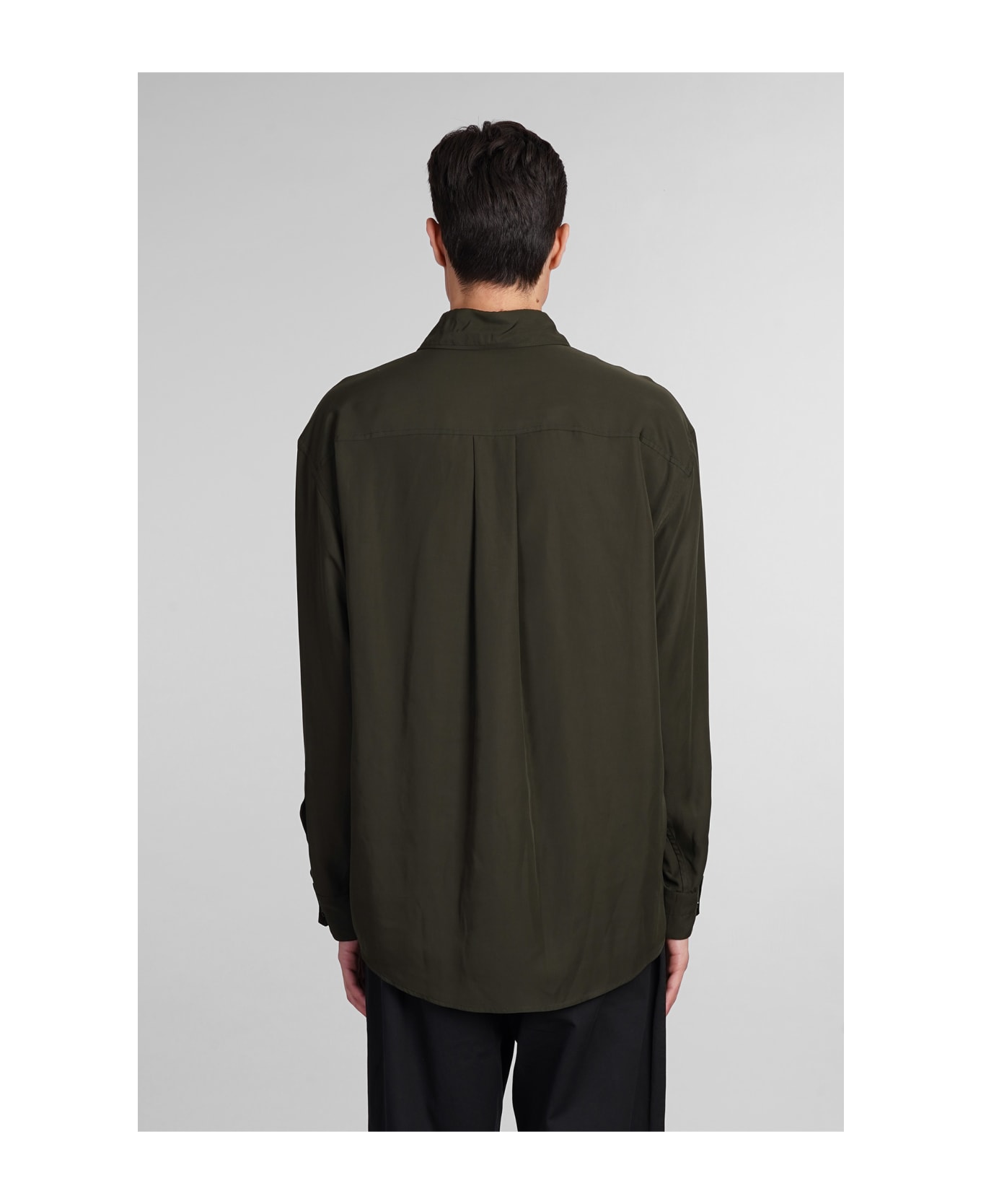 Lemaire Shirt In Green Wool And Polyester - green