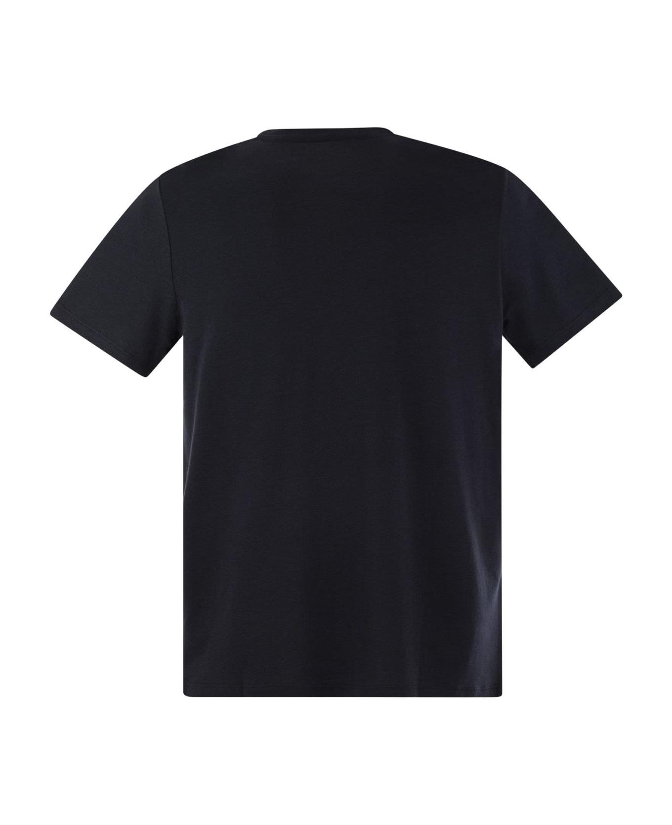 Majestic Filatures Short-sleeved T-shirt In Lyocell And Cotton - Blue Marine シャツ