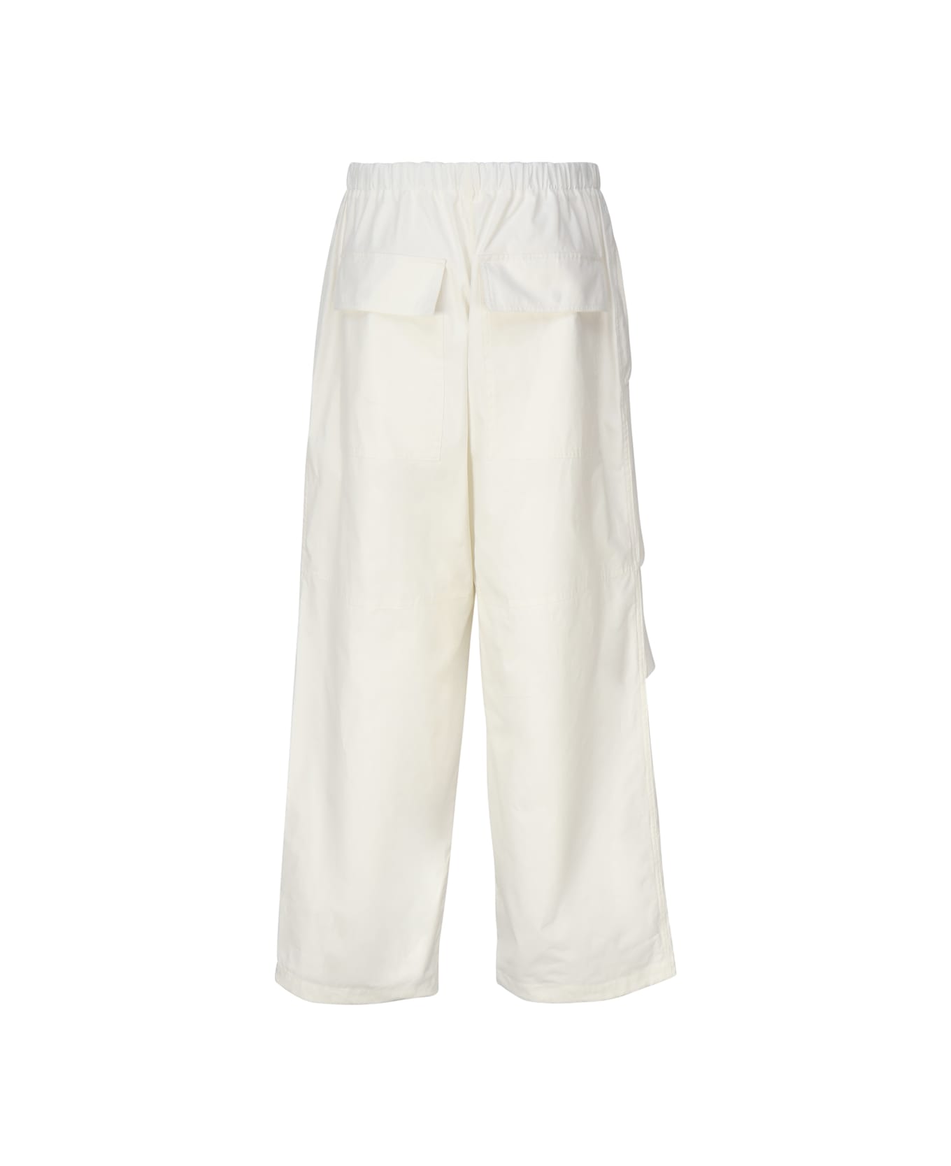 Jil Sander Cotton Trousers With Crease On The Knee - White ボトムス