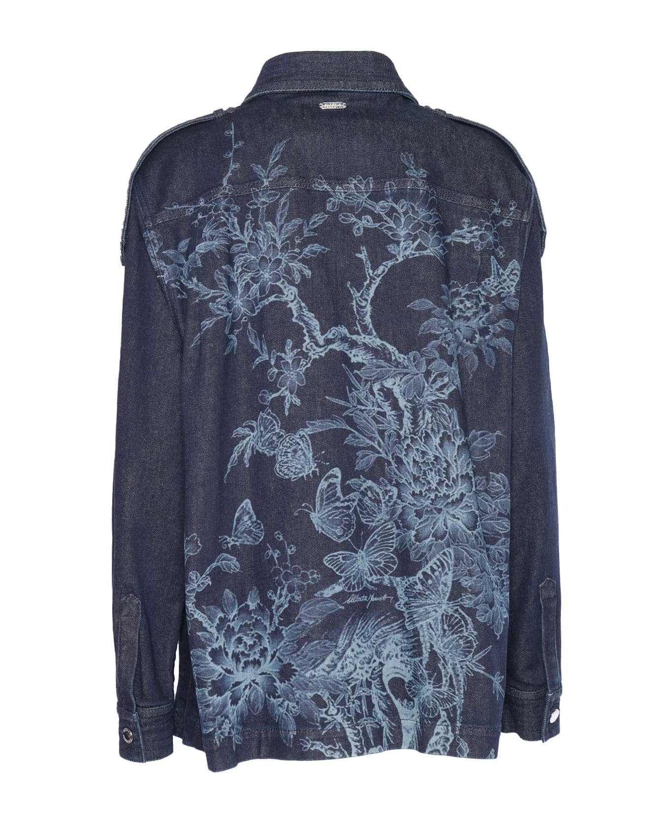 Alberta Ferretti Blue Denim Jacket With Embroidery - BLUE