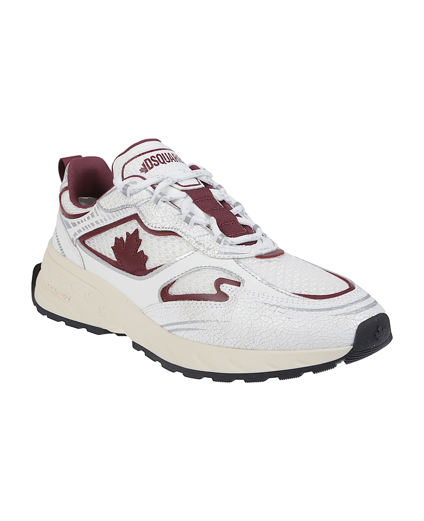 Dsquared2 Sprinter Lace-up Low Top Sneakers - Off White/vino