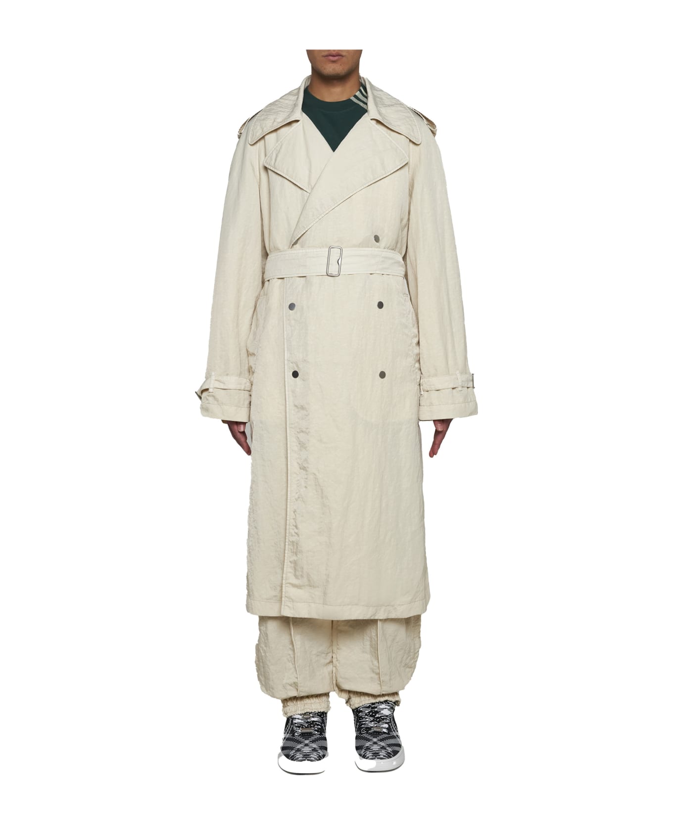 Burberry Double-breasted Belted Trench Coat - Soap