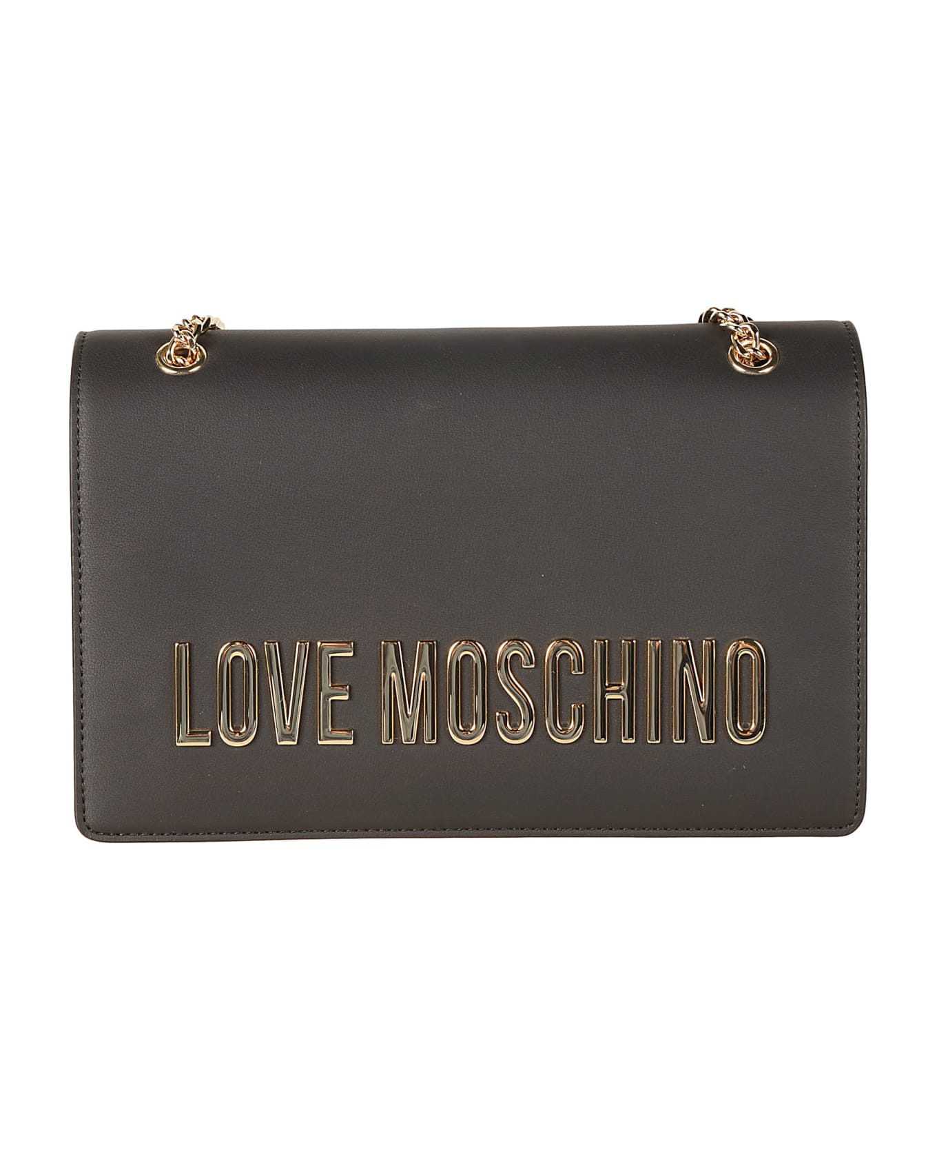 Love Moschino Logo Plaque Applique Shoulder Bag - Black ショルダーバッグ