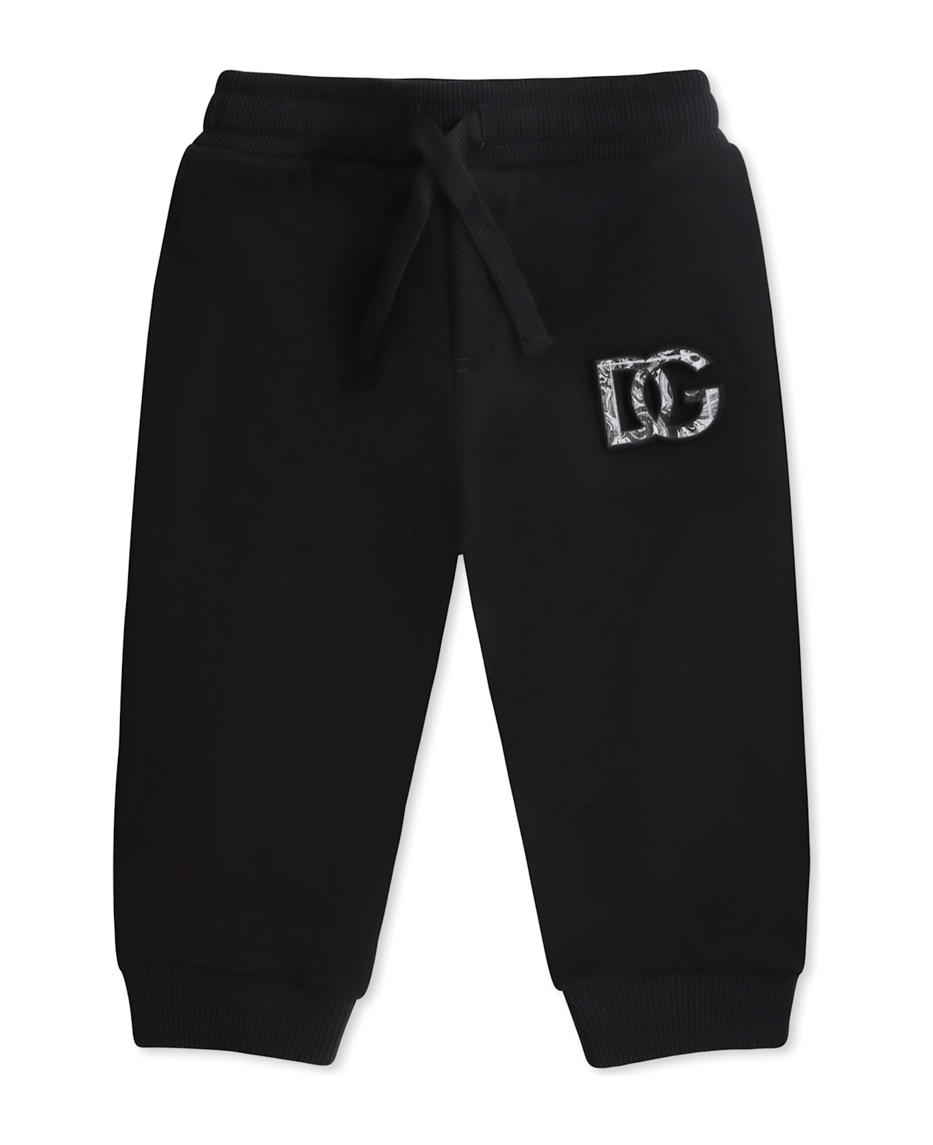 Dolce 
Gabbana Black Trousers For Baby Boy With Logo - Black