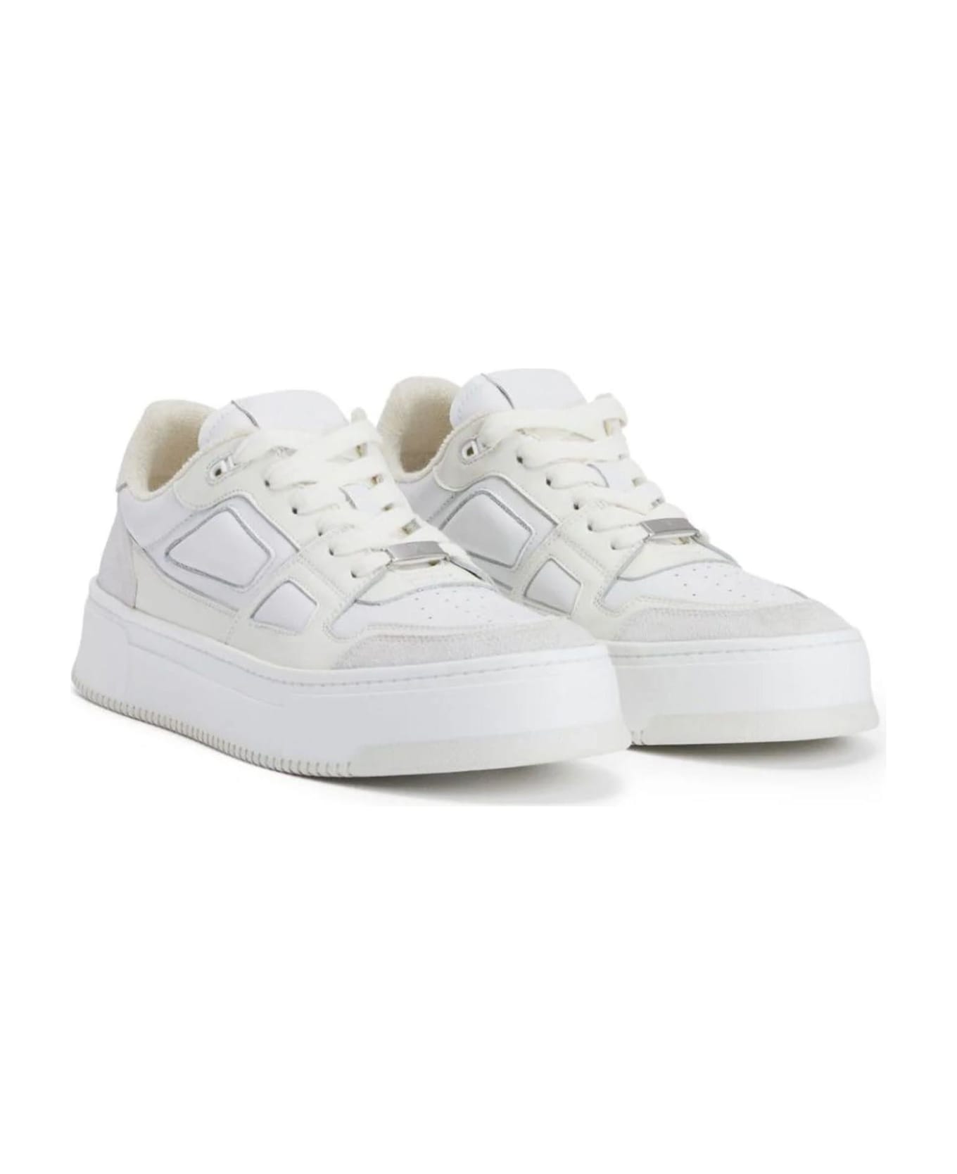 Ami Alexandre Mattiussi White Calf Leather Sneakers - WHITE