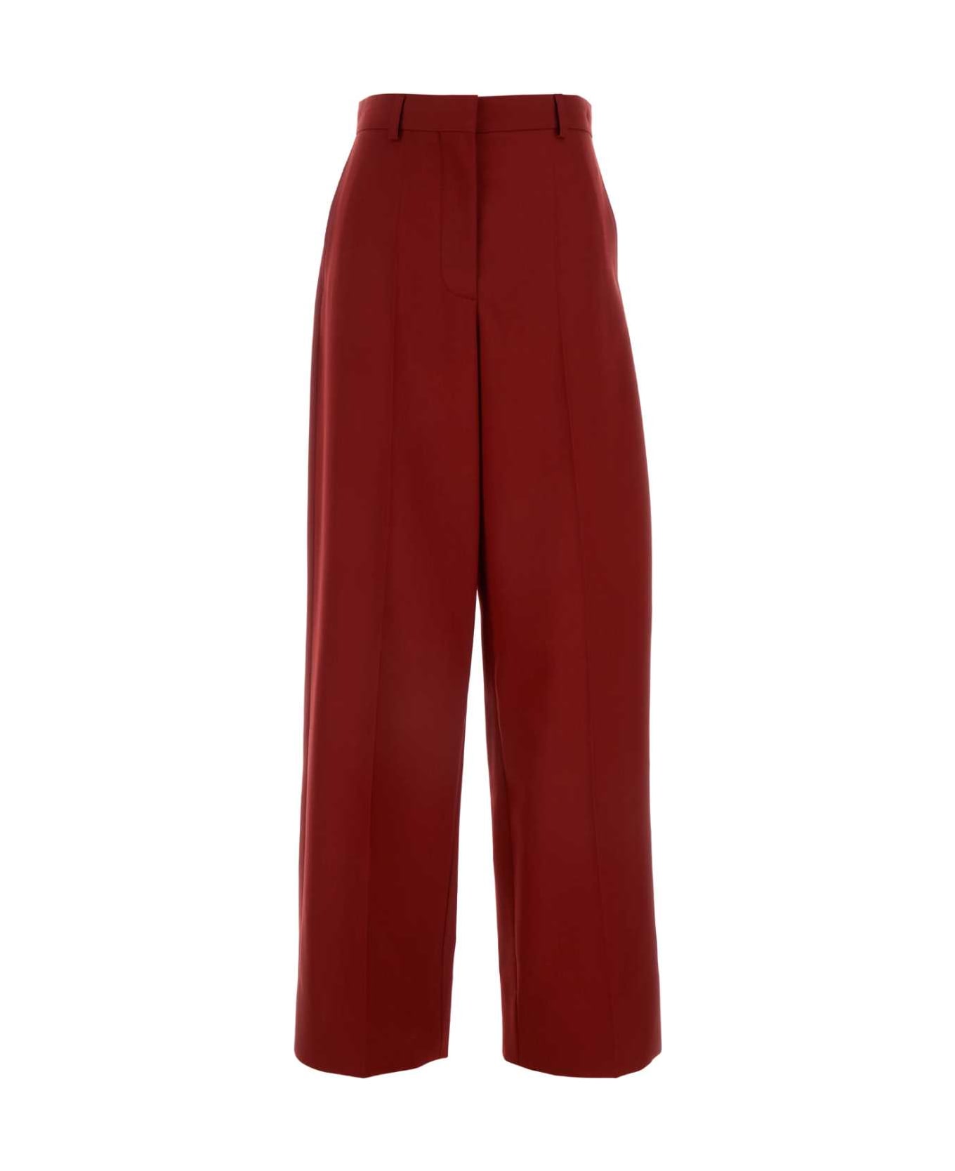 Stella McCartney Tiziano Red Wool Ruby Wide-leg Pant - RUBY