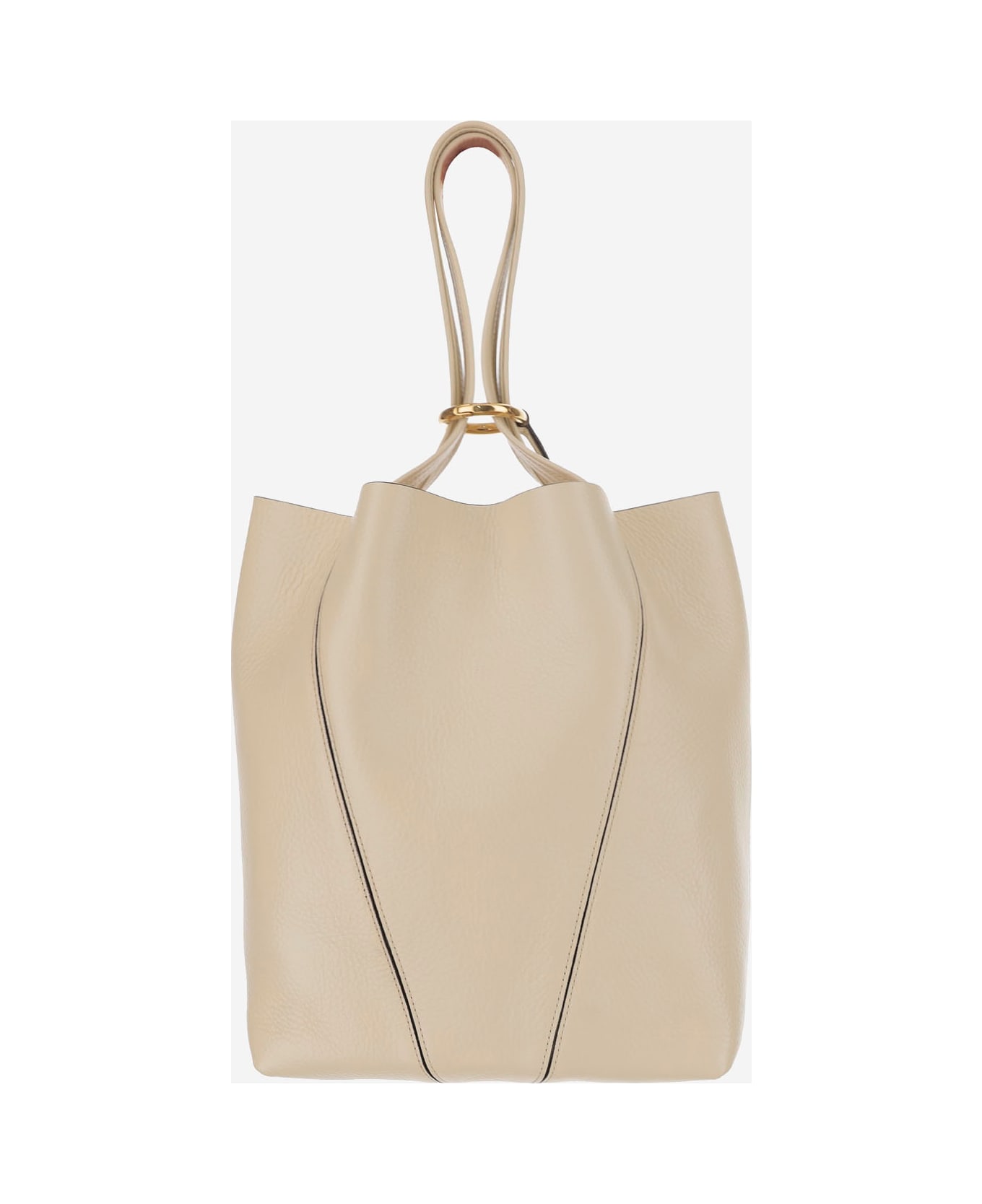 Chloé Spin Tote Bag In Granate Leather - Ivory