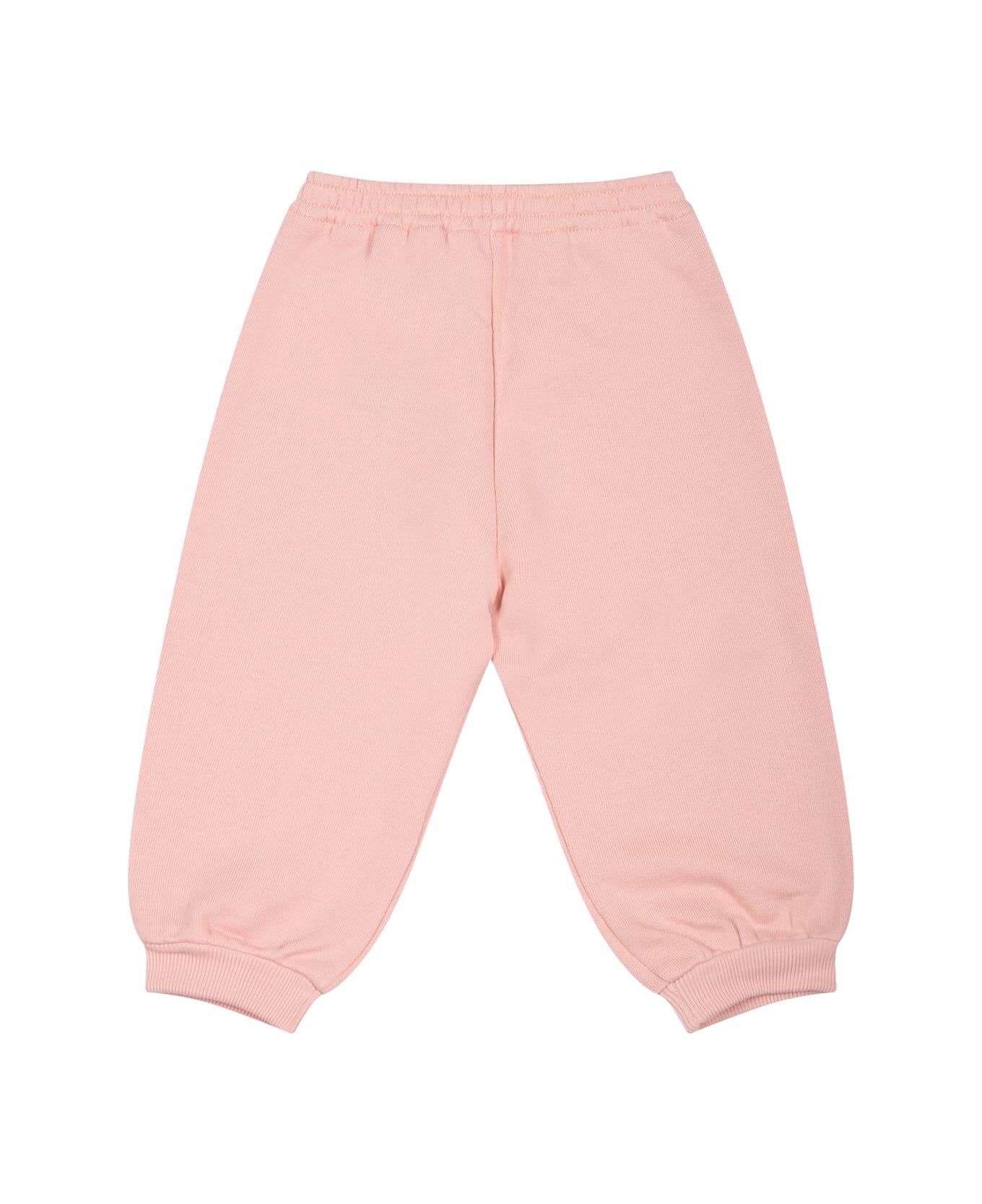 Gucci Pink Trousers For Baby Girl With Double G - Pink ボトムス