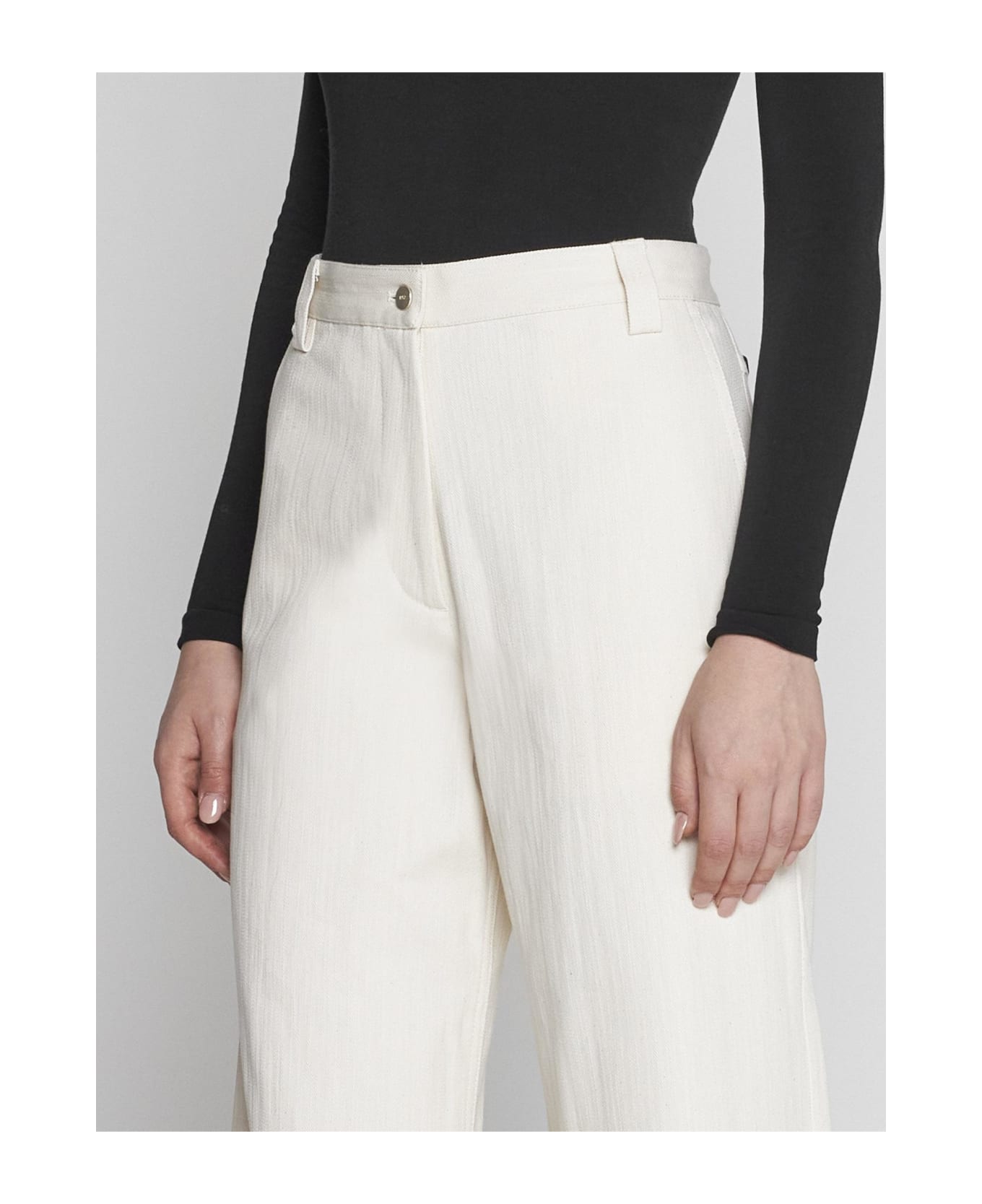 Moncler Genius Flared Cropped Jeans - WHITE