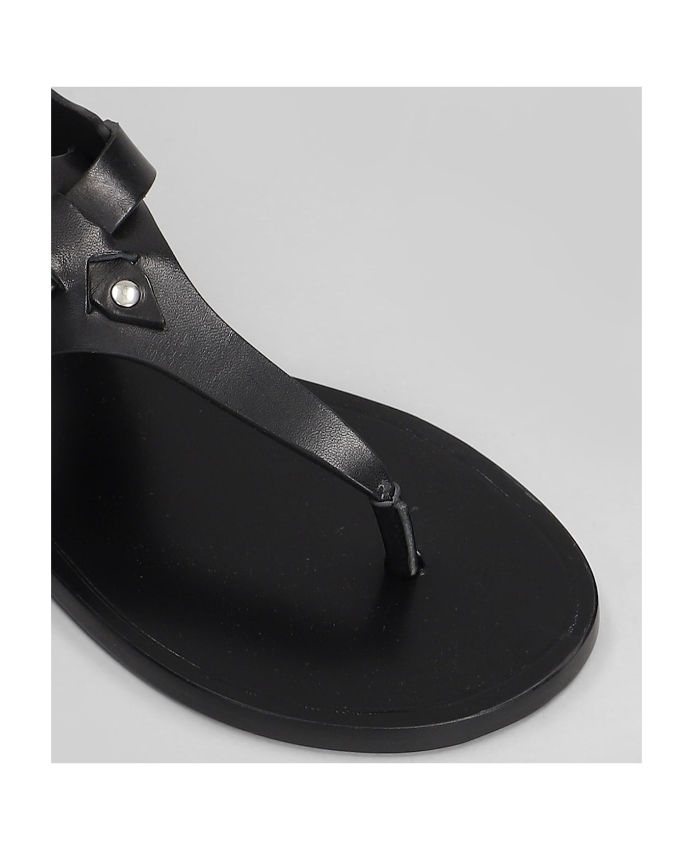 Eveen Flats In Black Leather