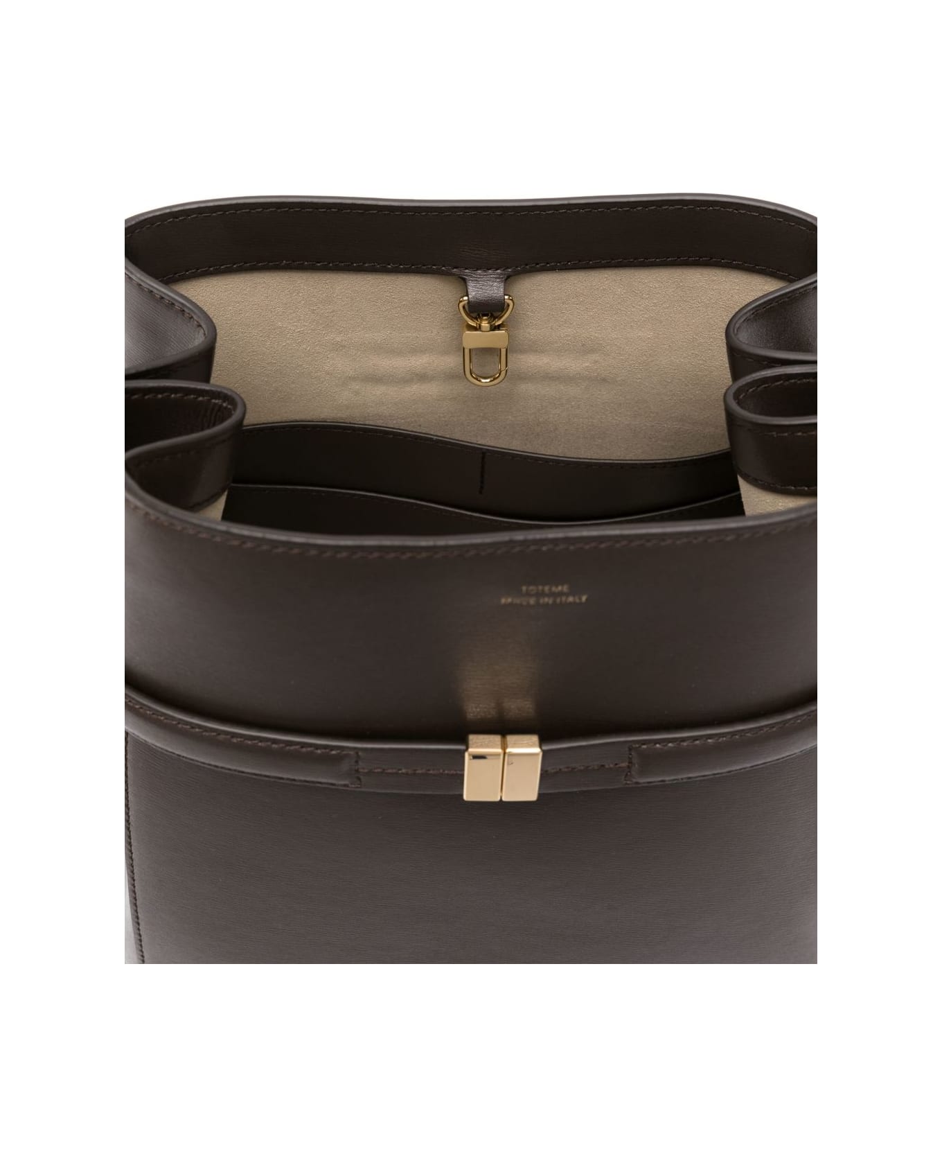 Totême Leather Belted Bucket Bag - Brown