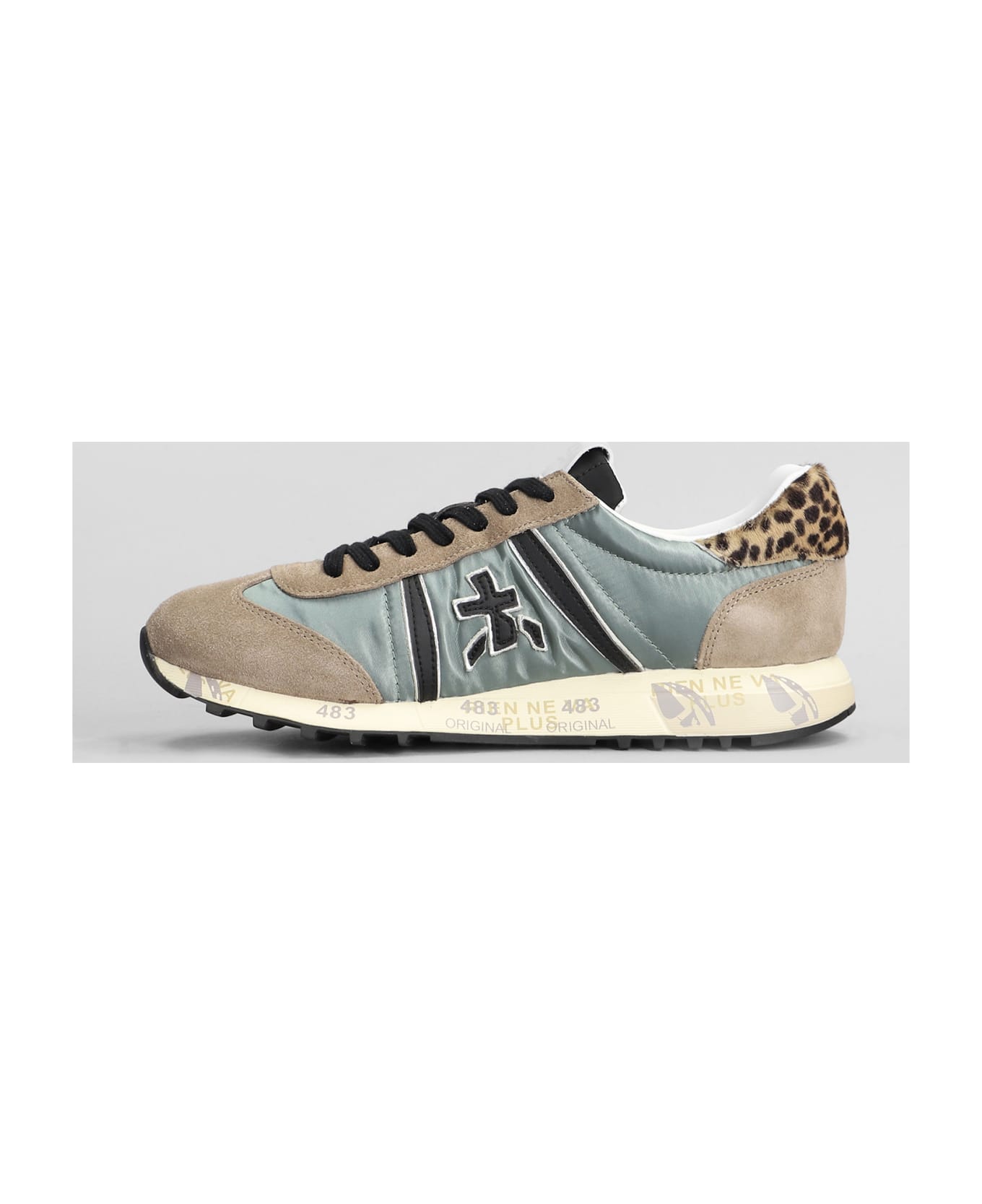 Premiata Lucy Sneakers In Taupe Suede And Fabric - taupe