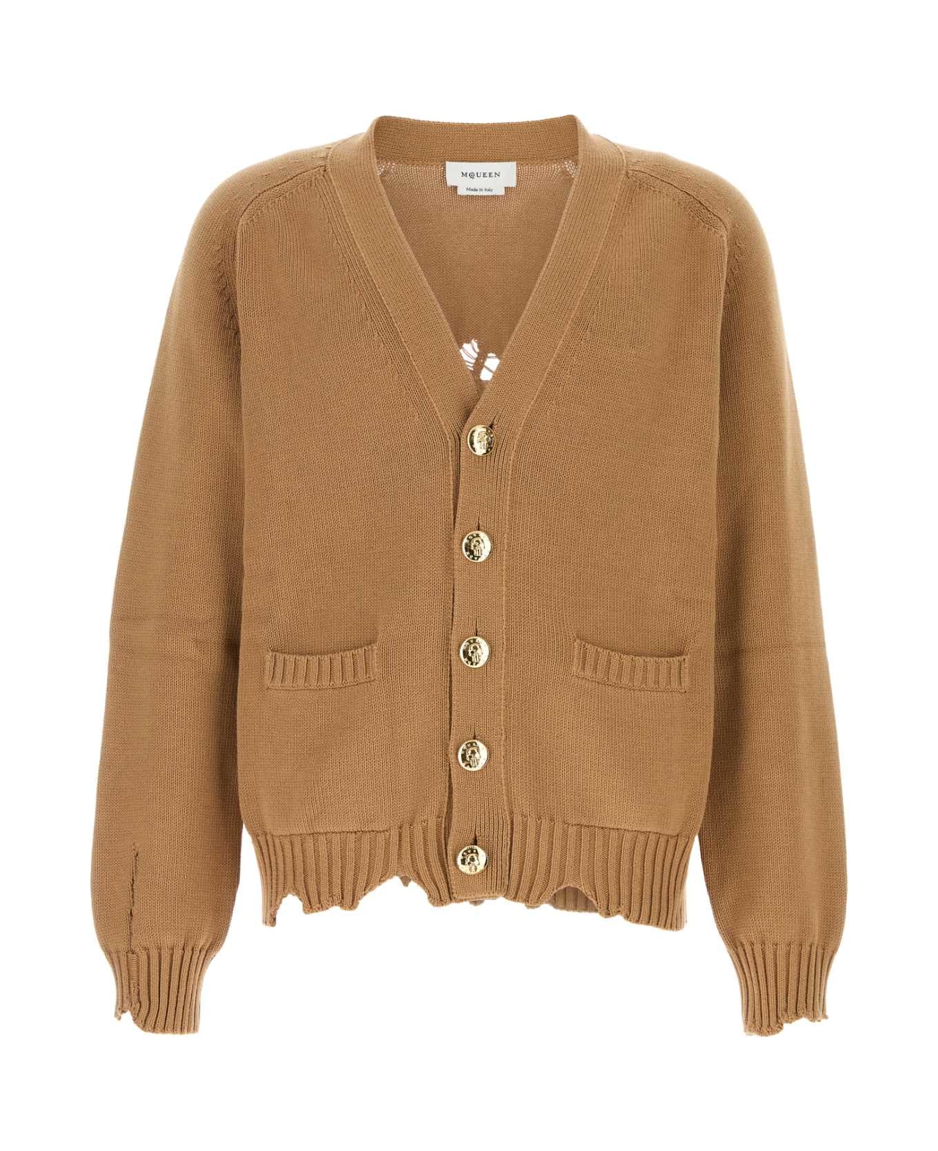 Alexander McQueen Biscuit Cotton Cardigan - TOFFEE