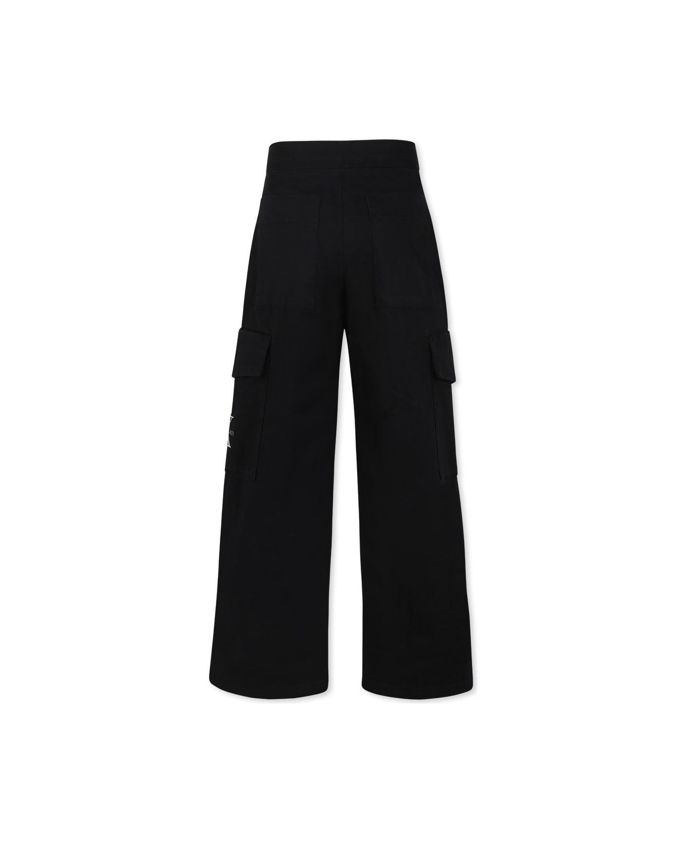 Calvin Klein Black Trousers For Girl With Logo - Black