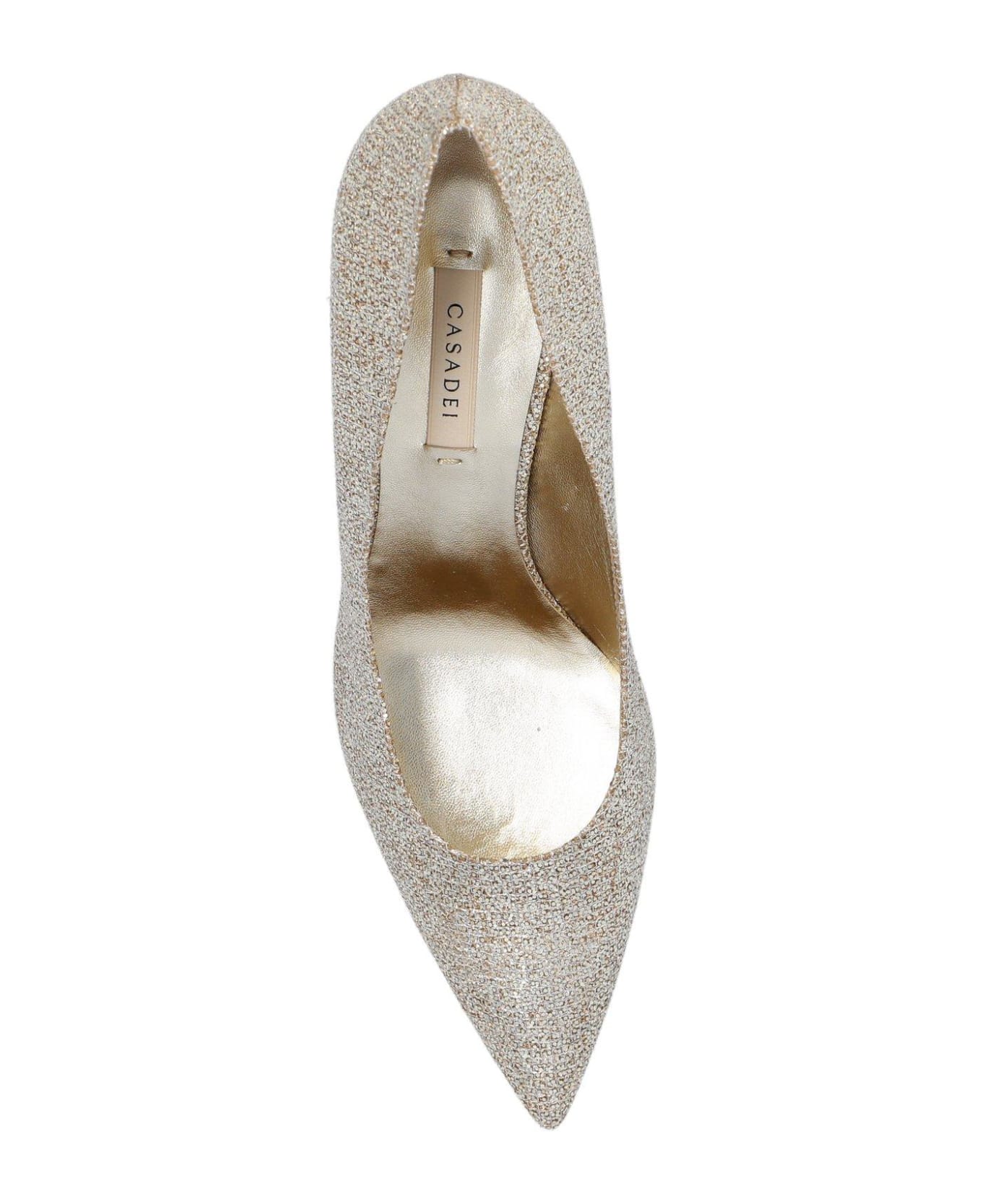 Casadei Glistening Pointed-toe Pumps - Platino