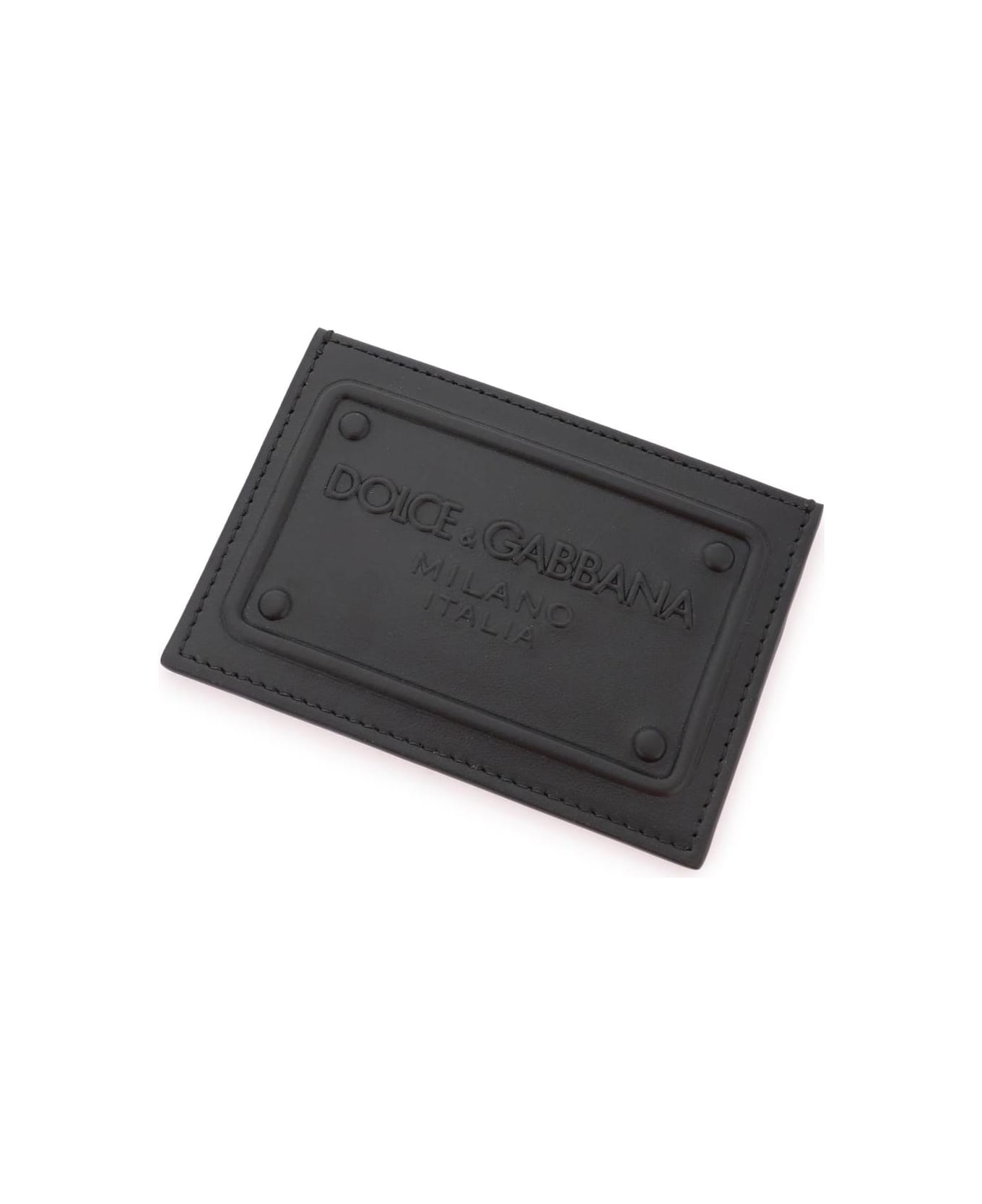 Dolce & Gabbana Leather Card Holder With Logo - black 財布