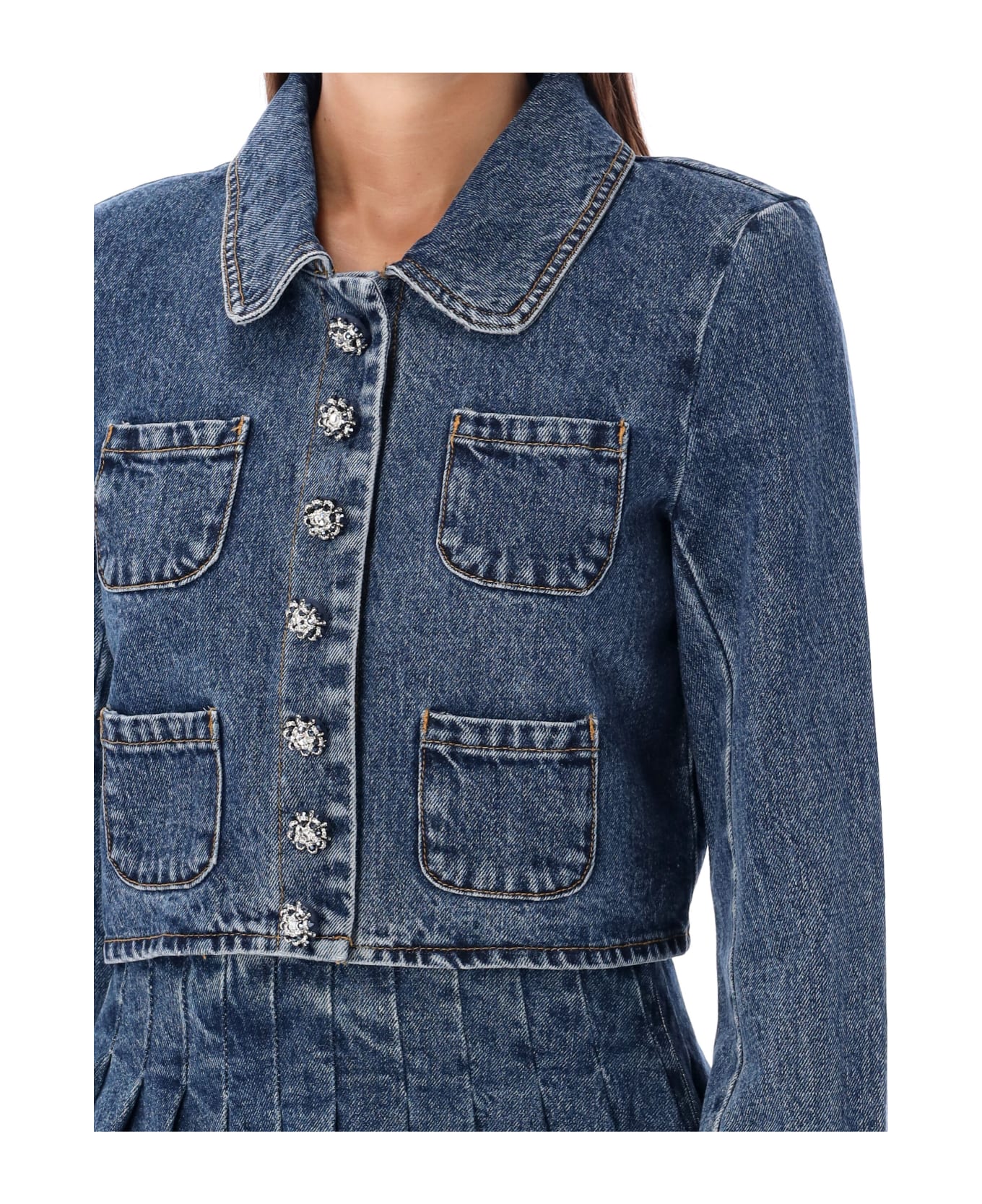 self-portrait Denim Jacket Strass | italist