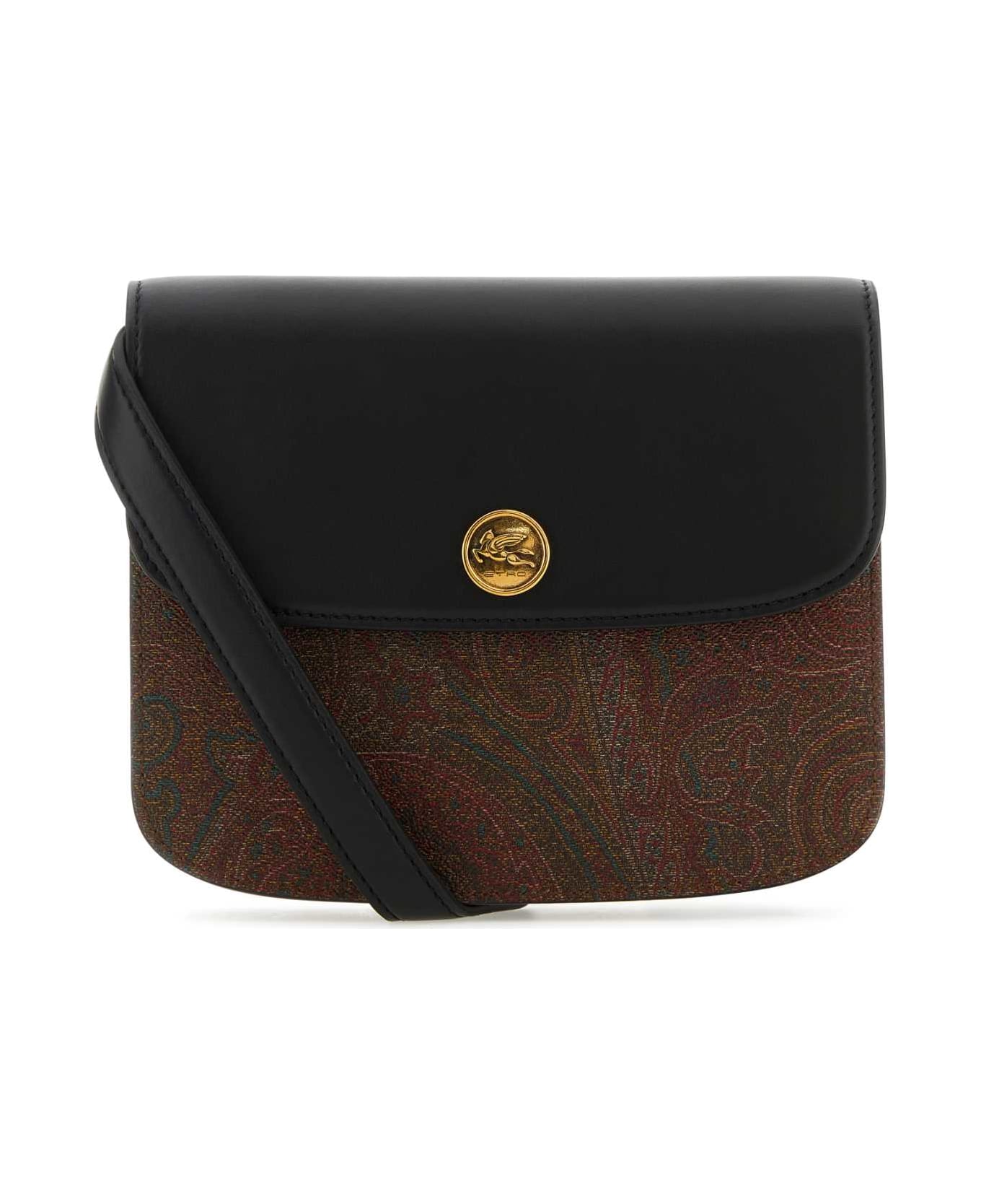 Etro Multicolor Canvas And Leather Large Essential Crossbody Bag - 001