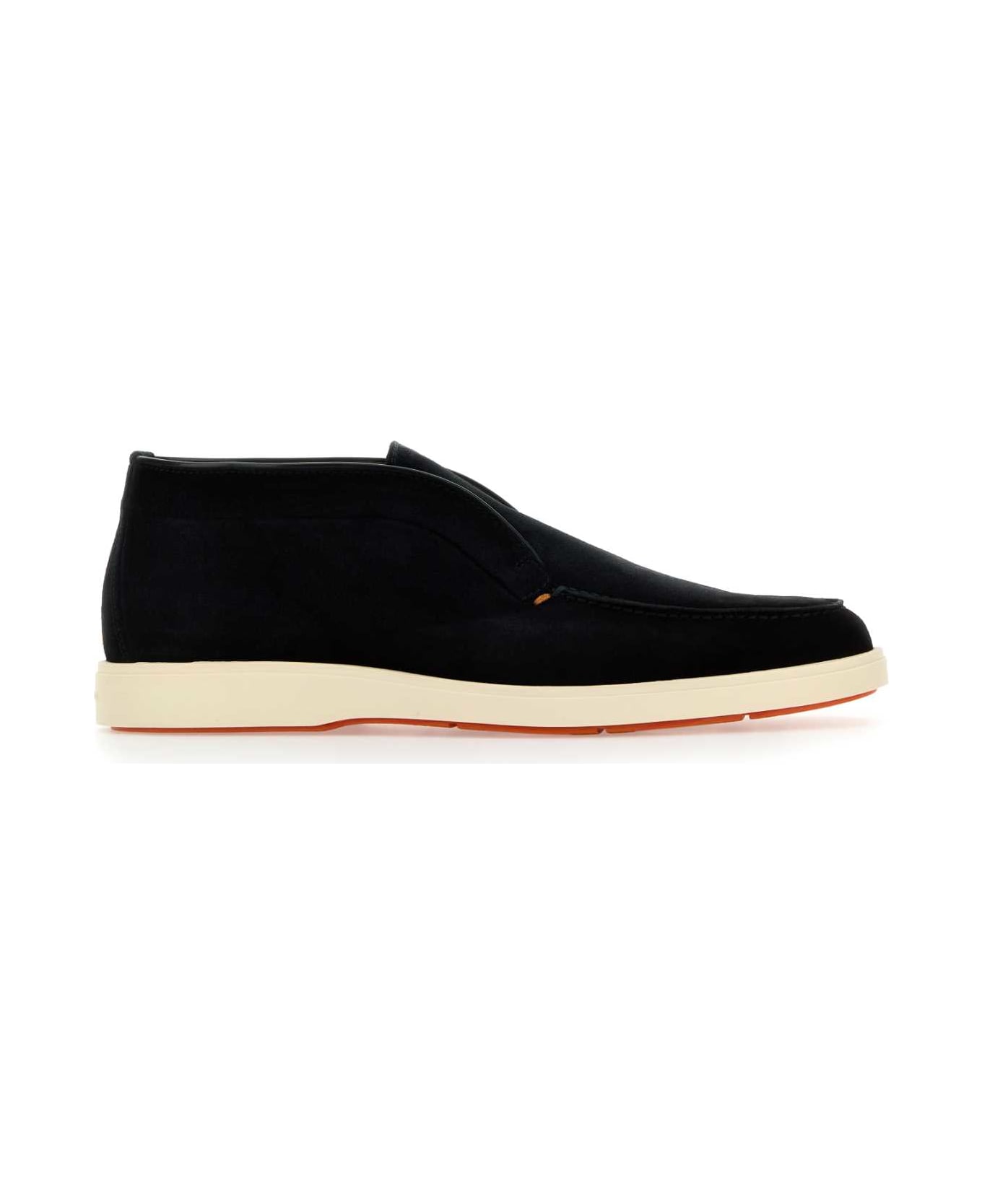 Santoni Black Suede Digits D Slip Ons - N01