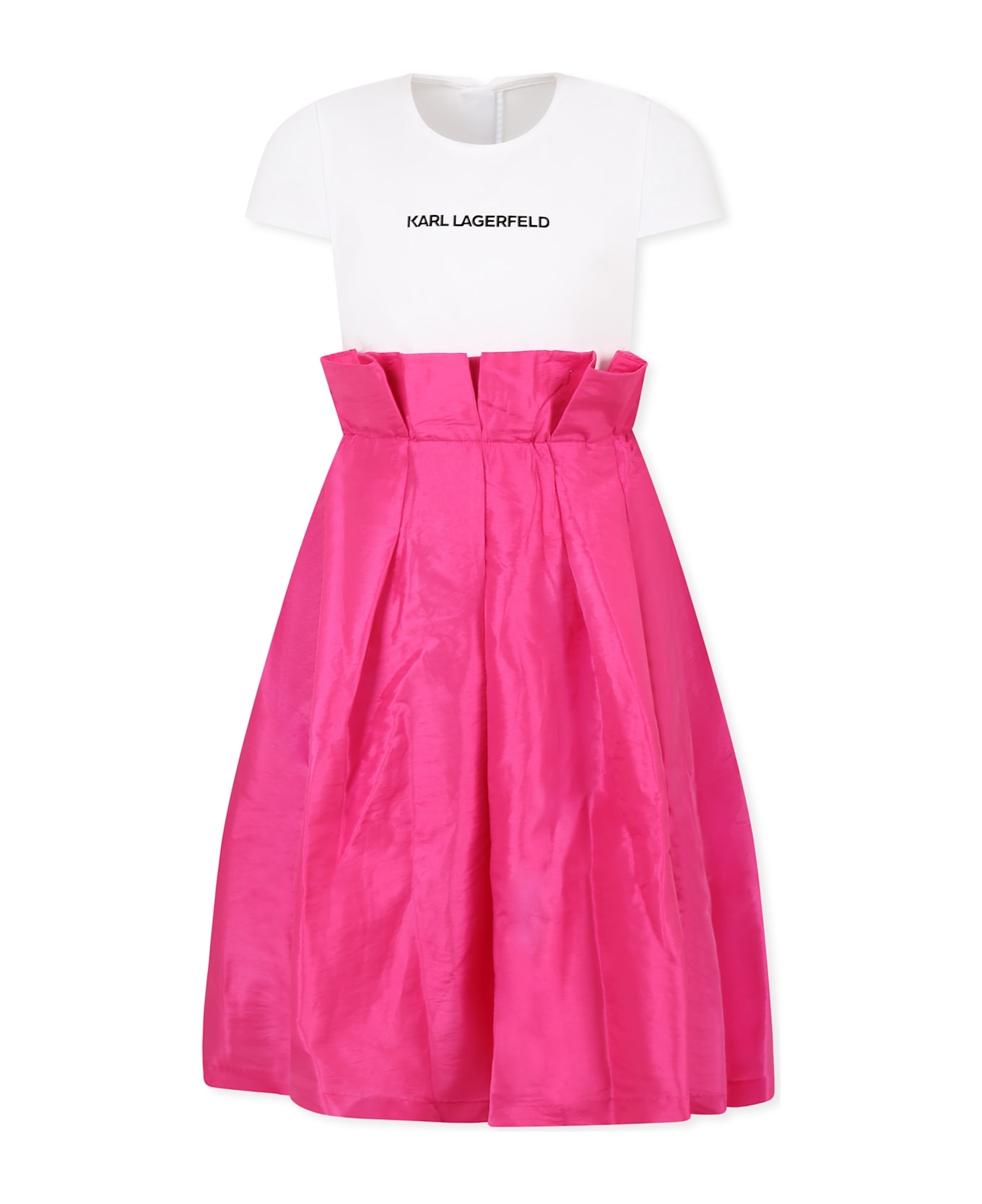 Karl Lagerfeld Kids Fuchsia Dress Pour Fille Avec Logo - Fuchsia