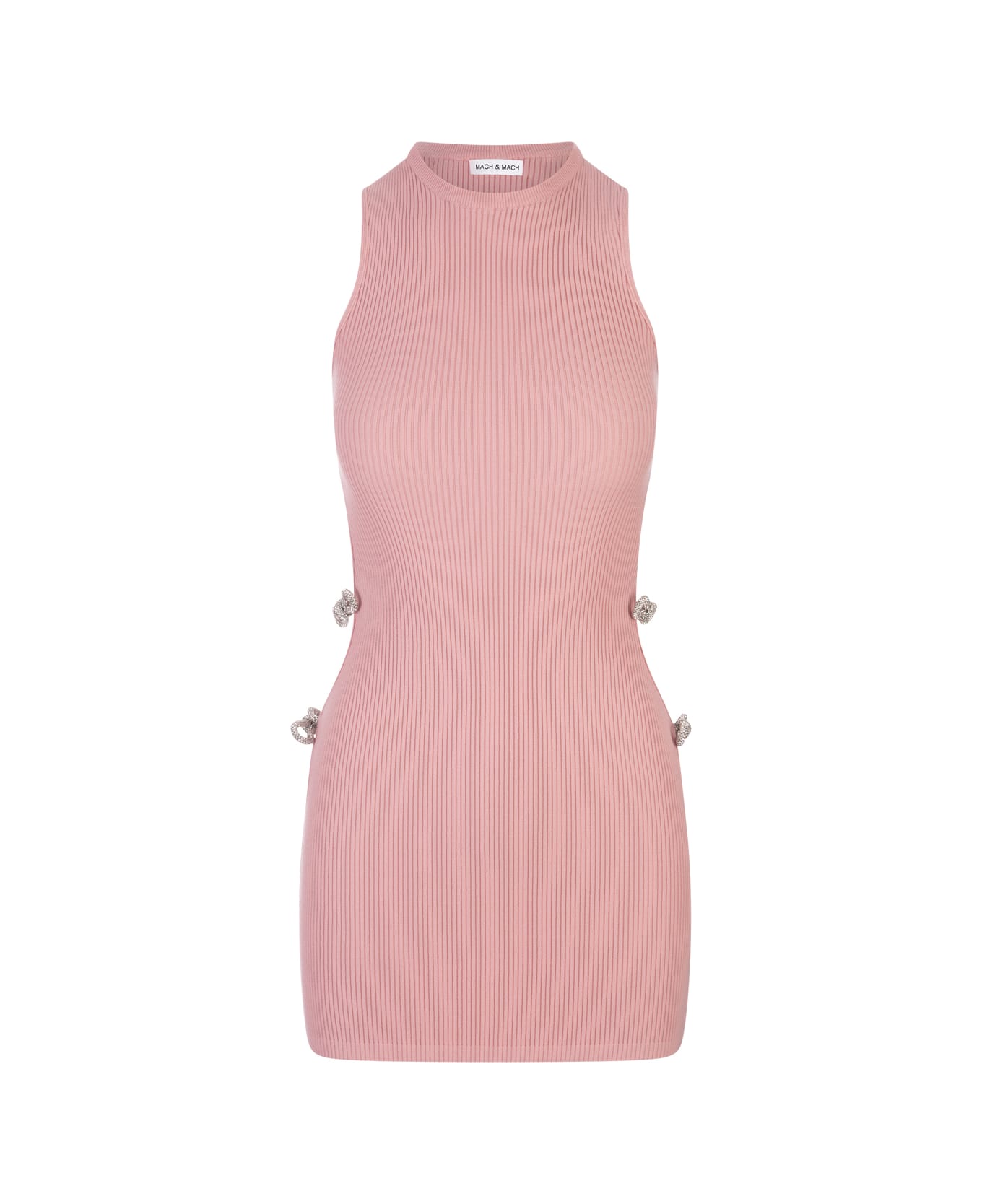 Mach & Mach Pink Stretch Mini Dress With Applications - Pink