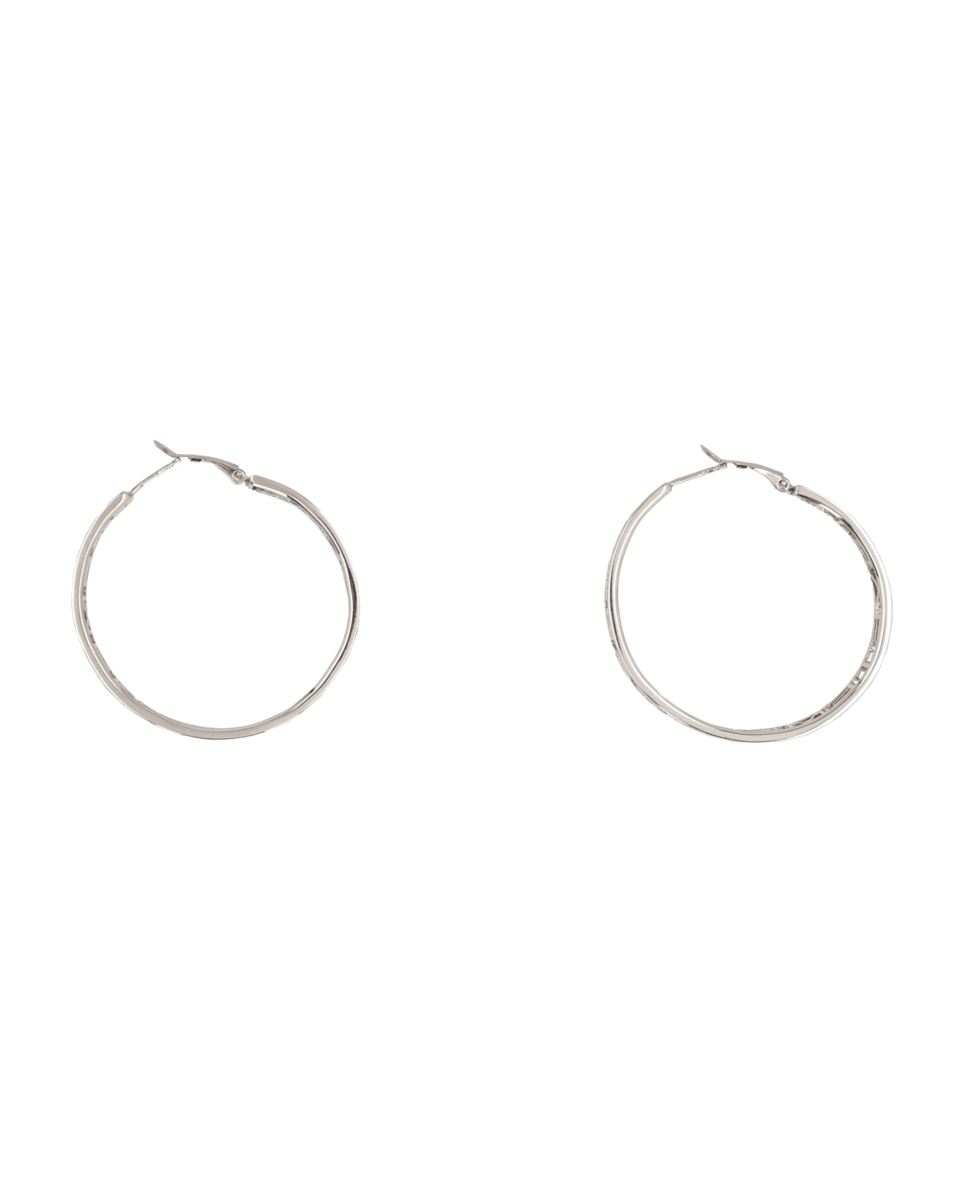 VETEMENTS Logo Hoop Earrings - silver