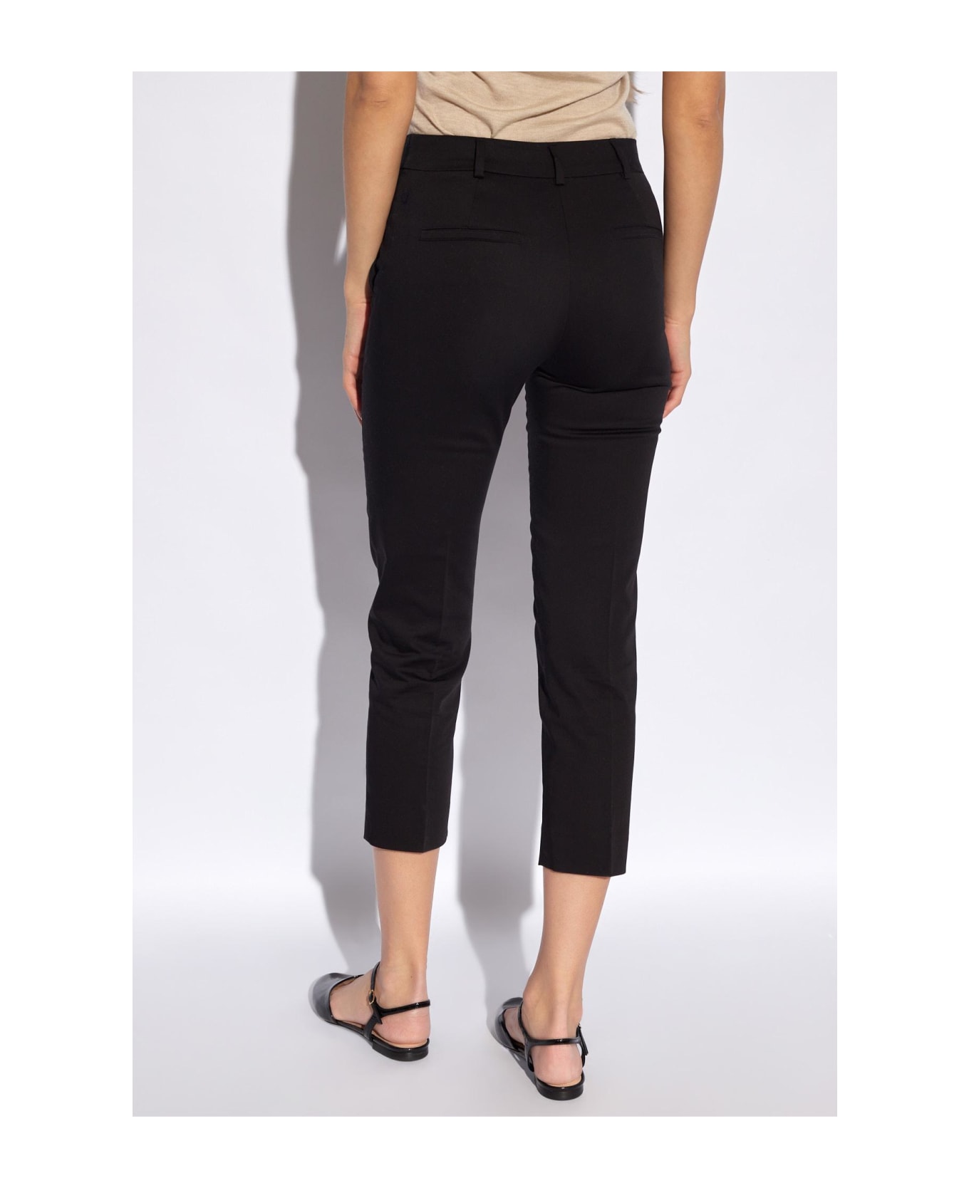 Max Mara Tapered Cropped Trousers - Black
