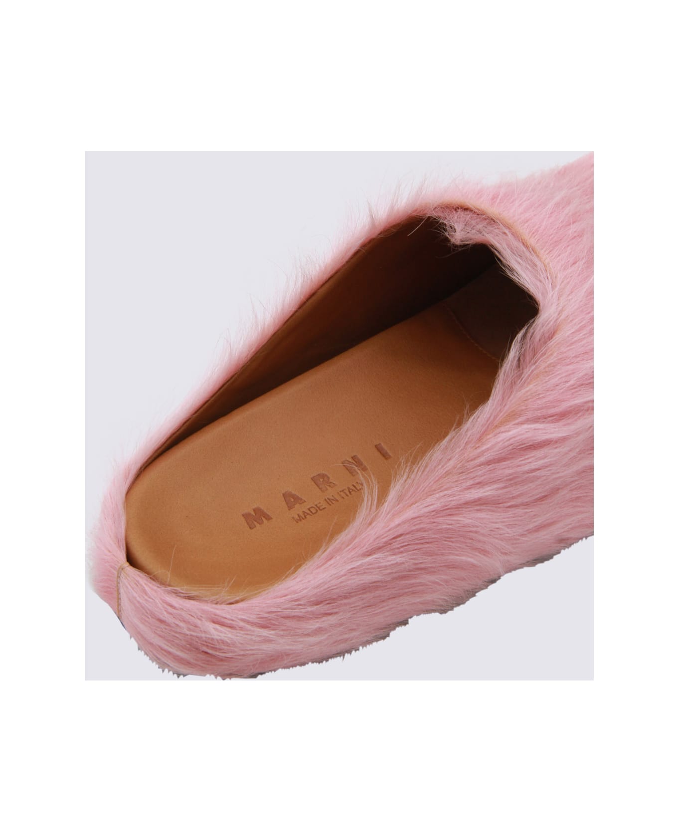Marni Pink Leather Fussbett Flats - PINK GUMMY