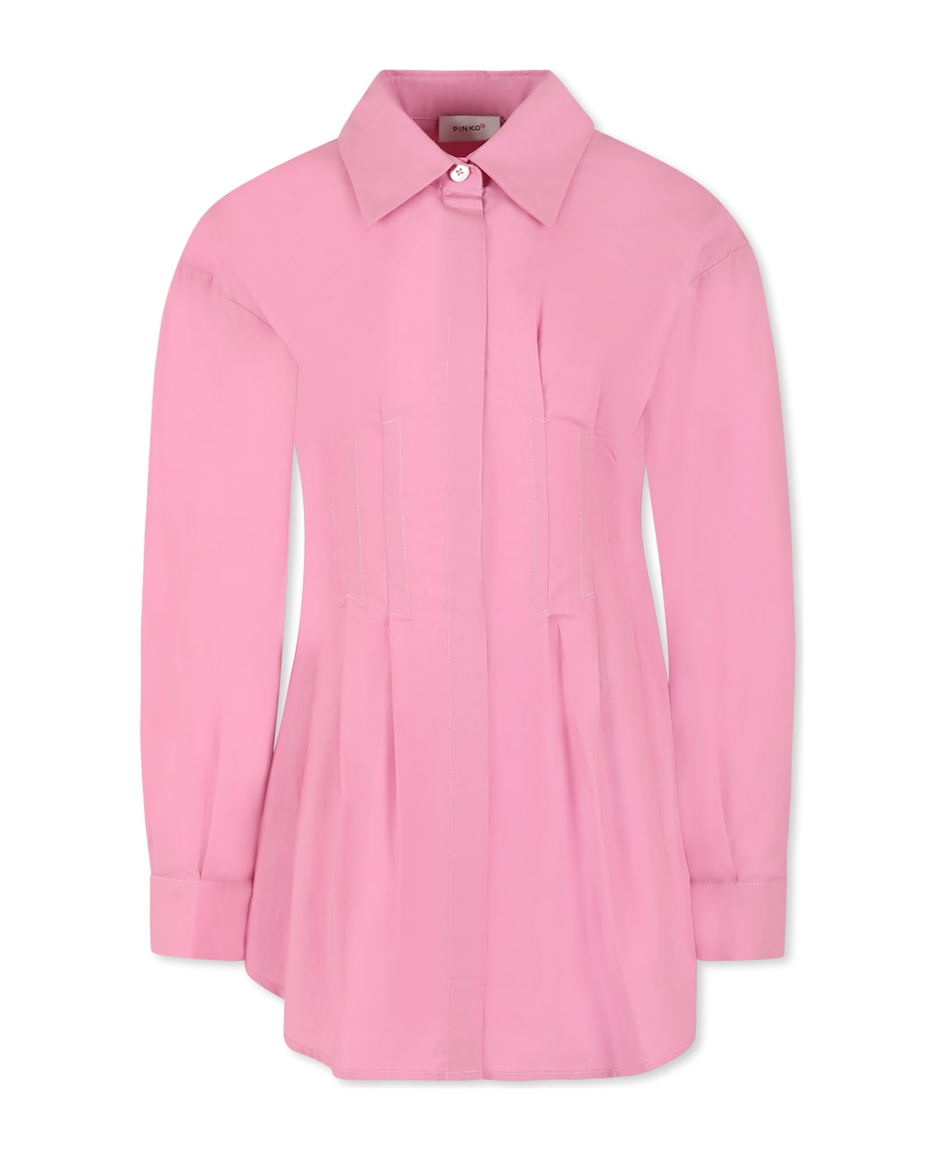 Pinko Pink Dress For Girl With Logo - Pink