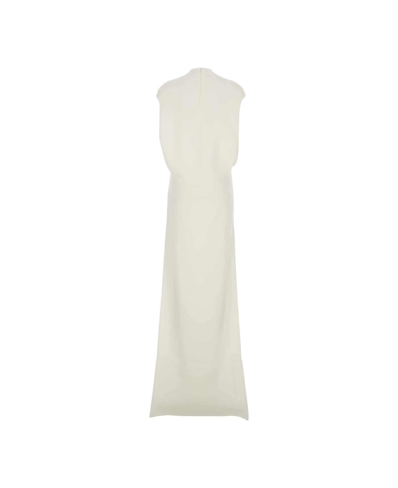 Tom Ford White Crewneck Sleeveless Dress With Rear Zip Closure In Silk Blend Woman - White