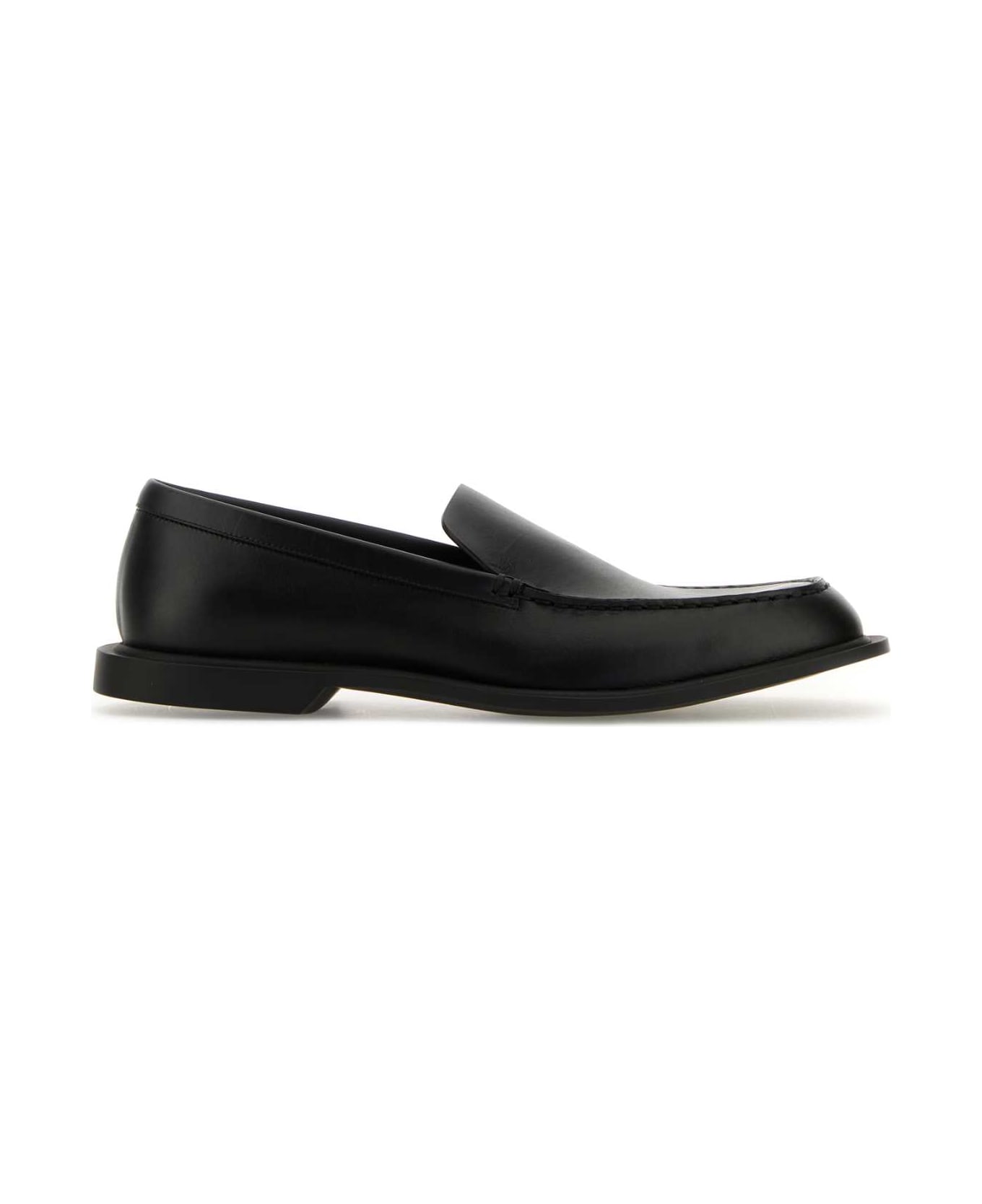 The Row Black Leather Nic Loafers - Black