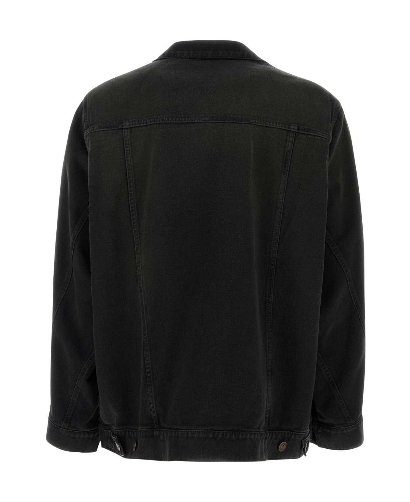 Balenciaga Black Twill And Denim Oversize Blazer - Black
