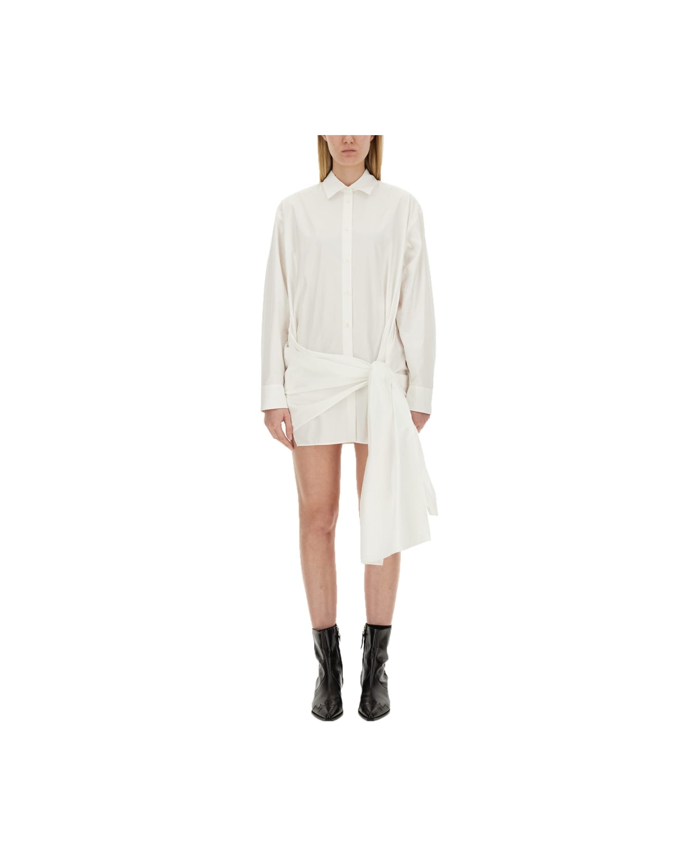 MSGM Dress With Knot - WHITE