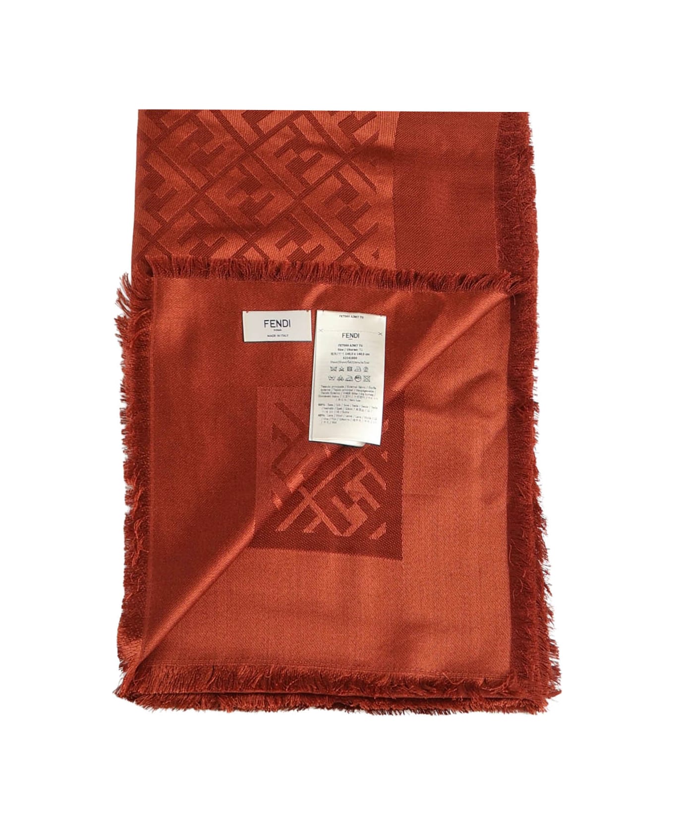 Fendi Ff Jacquard Shawl - Brown