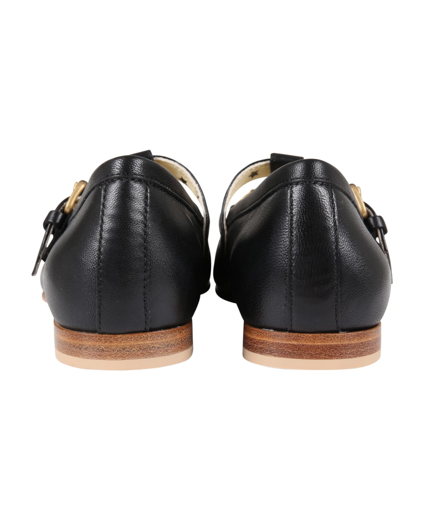 Gucci Black Loafers For Kids With Horsebit - Black