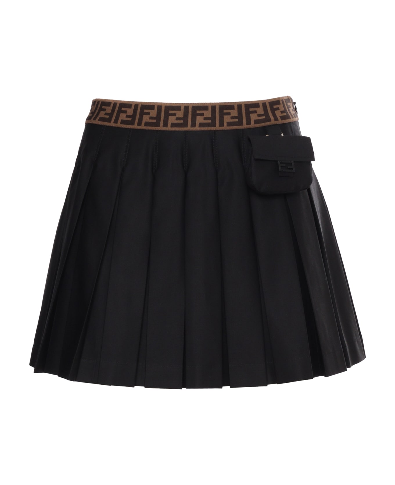 Fendi mules Gabardine Black Skirt - BLACK