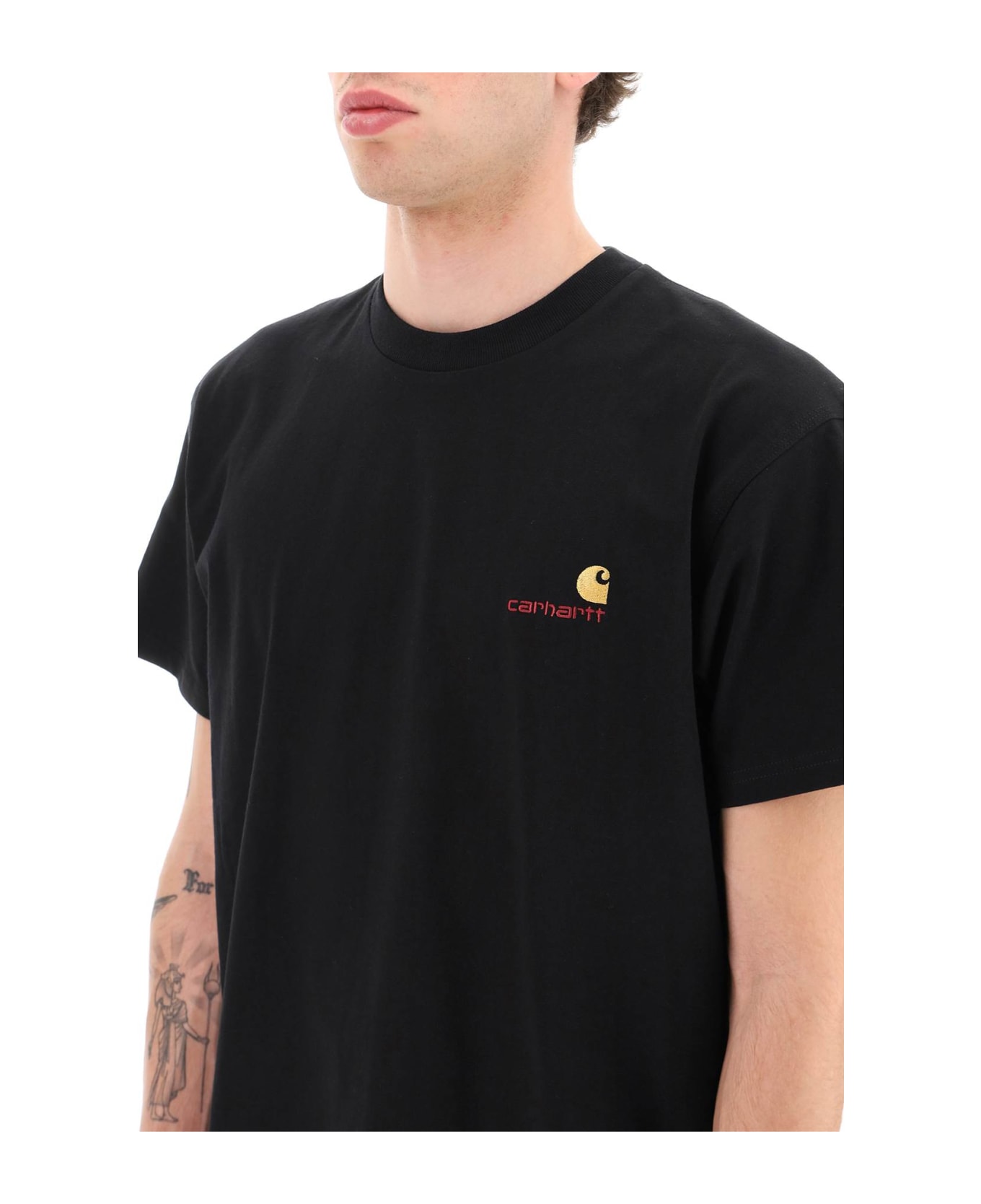 Carhartt T-shirt With Mini Logo - BLACK