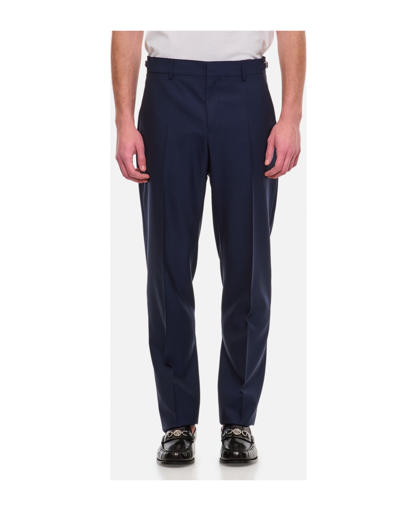 Versace Formal Pant Wool Canvas Fabric - Blue