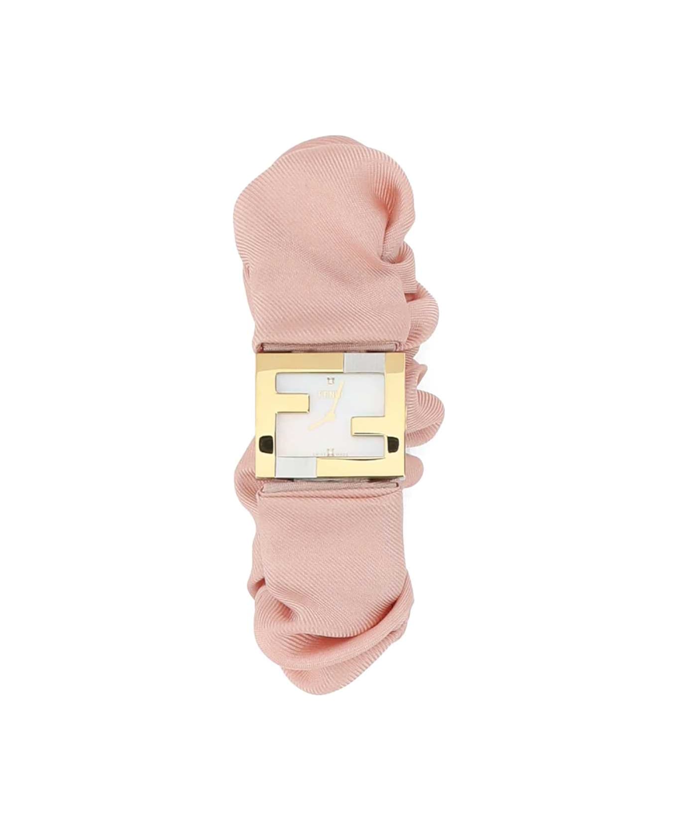 Fendi Stainless Steel And Pink Nylon Fendimania Baguette Watch - F0TX3