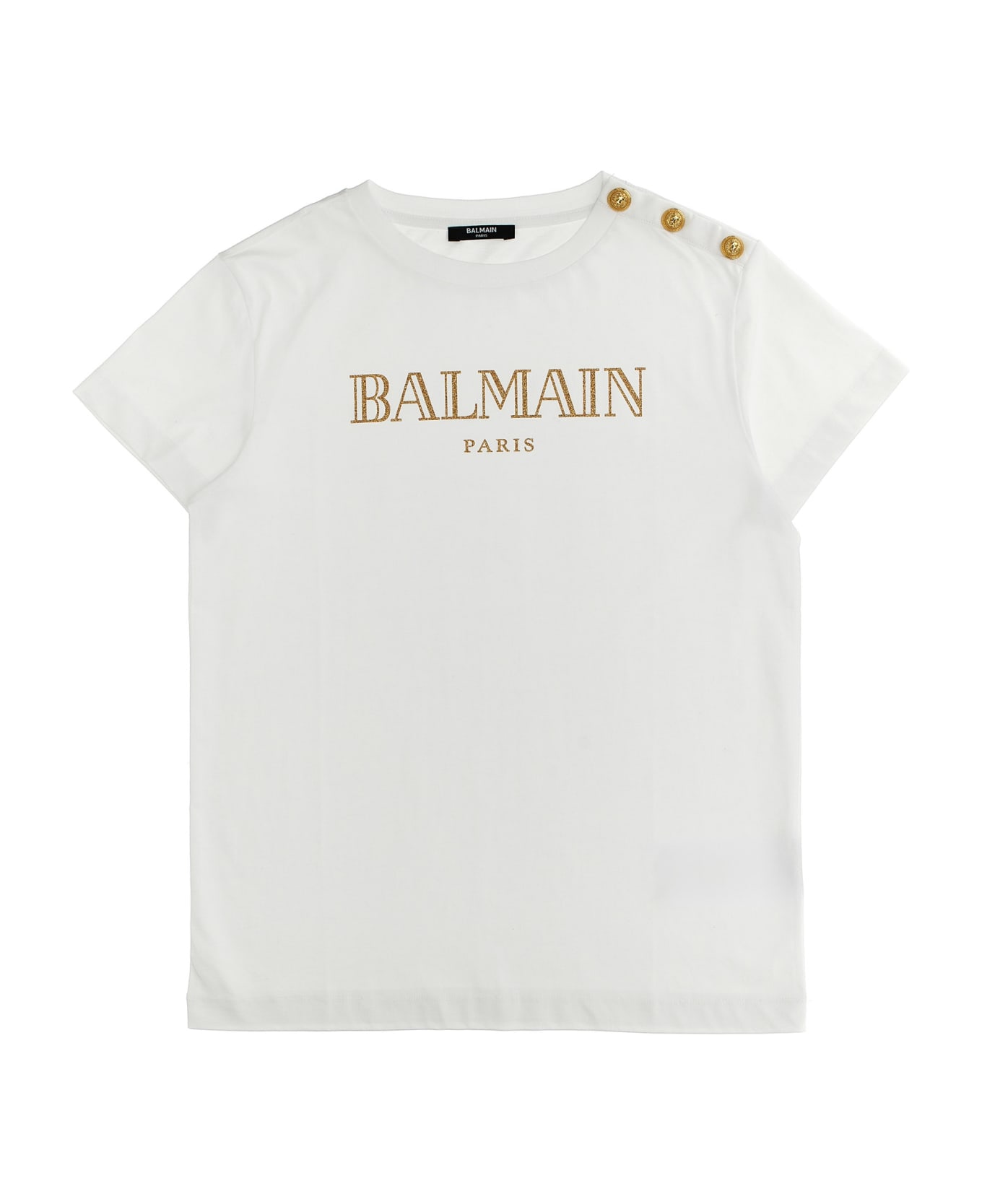 Balmain Glitter Logo T-shirt - White