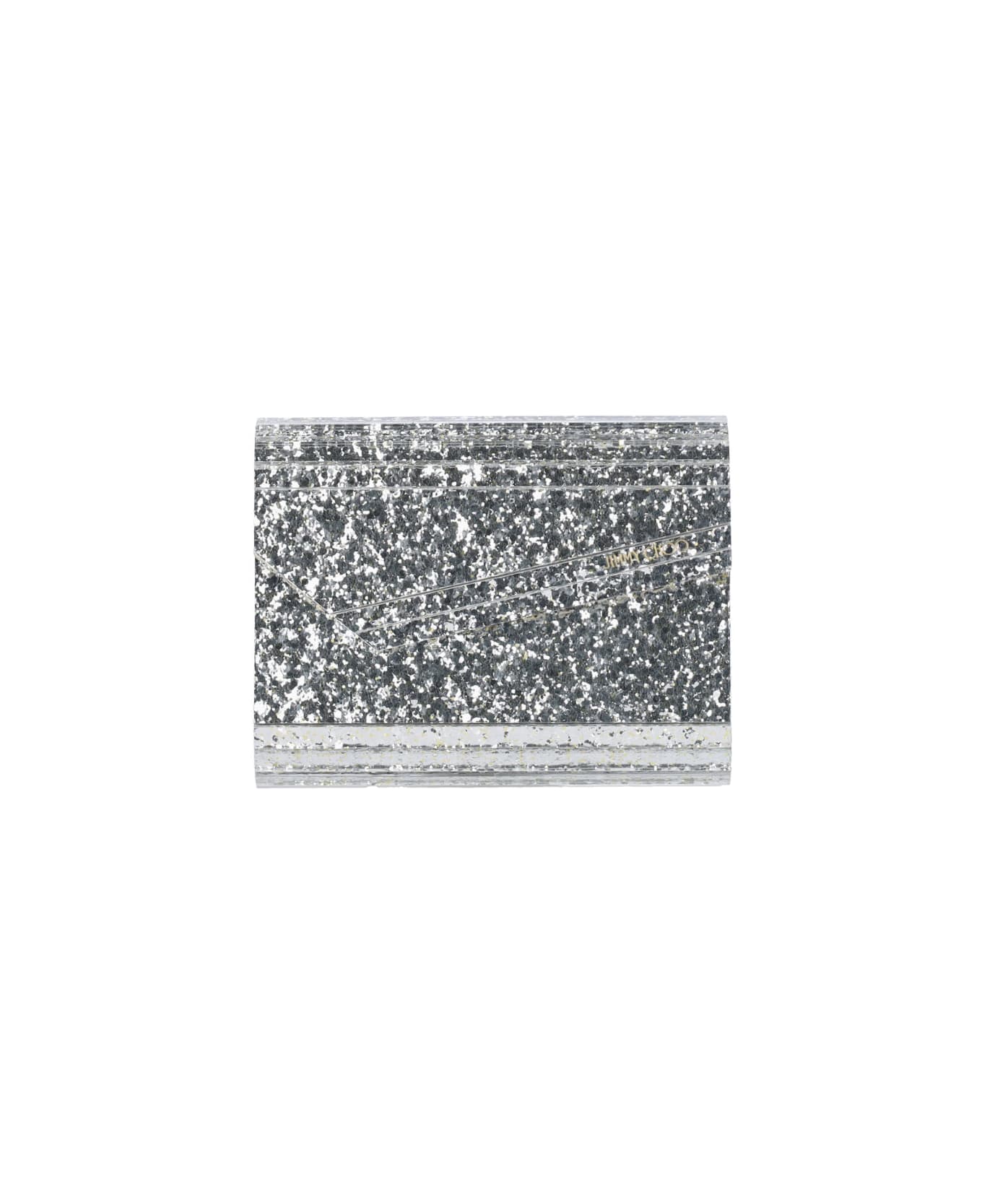 Jimmy Choo Pouch With Glitter "candy" - Cream