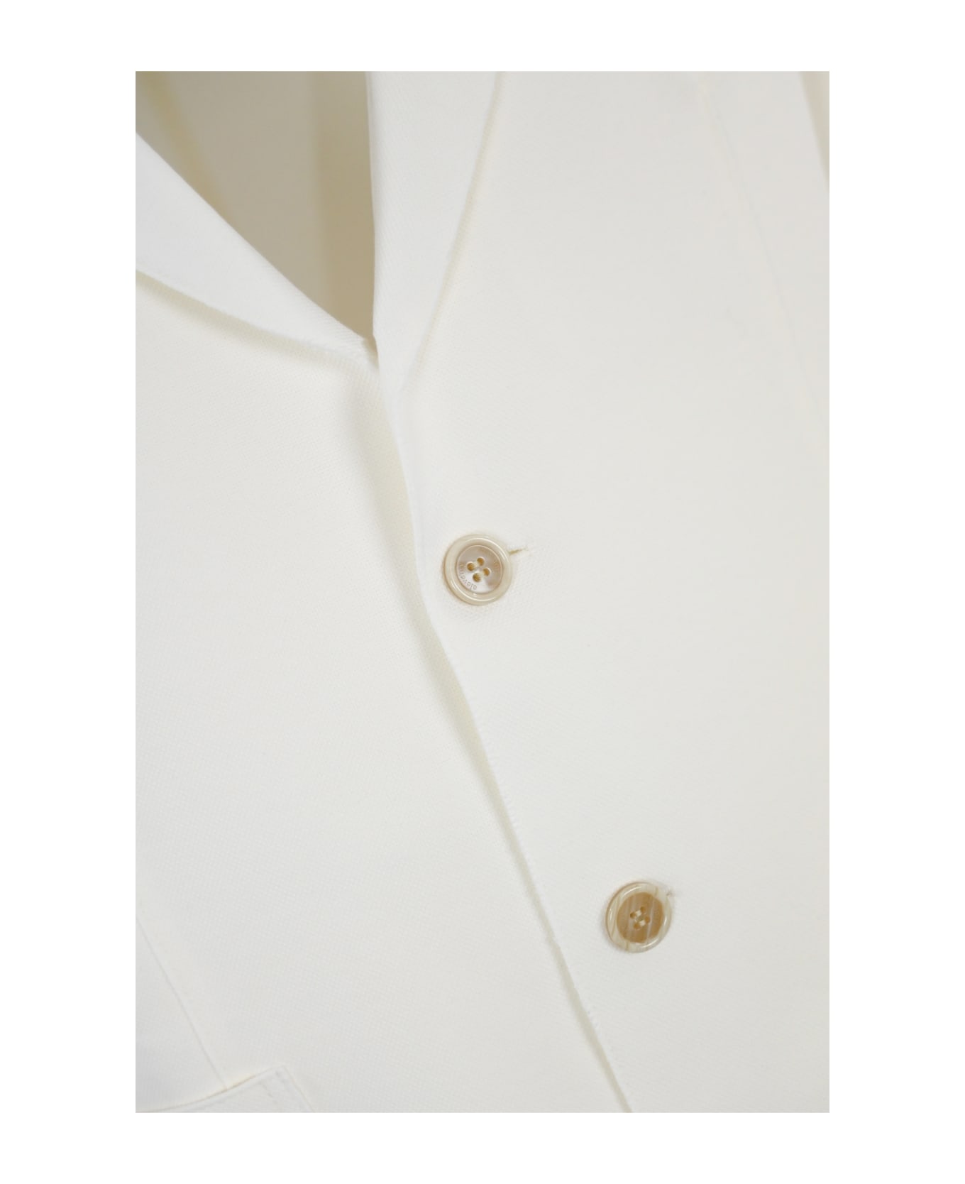 Eleventy Single-breasted Cotton Jacket - Bianco