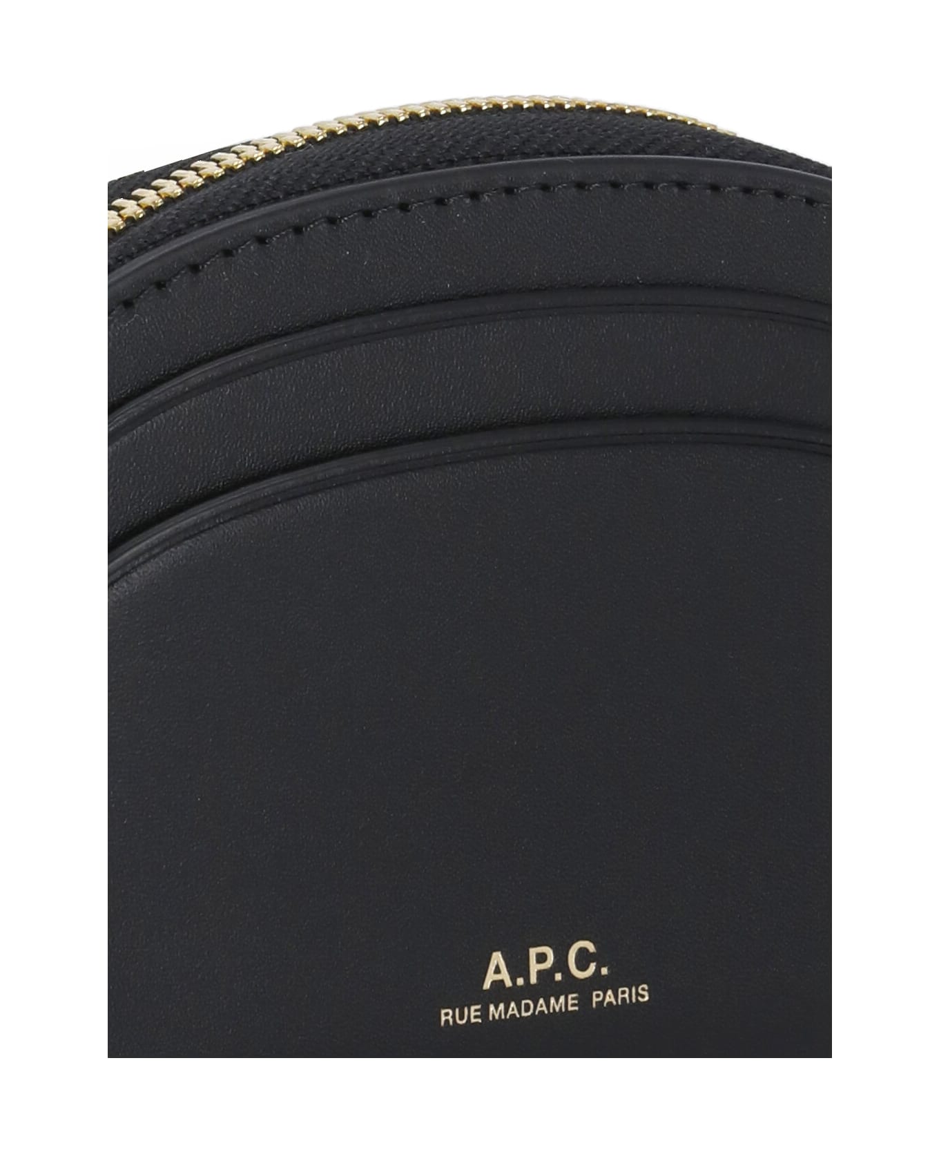 A.P.C. Demi Lune Mini Leather Wallet - Black